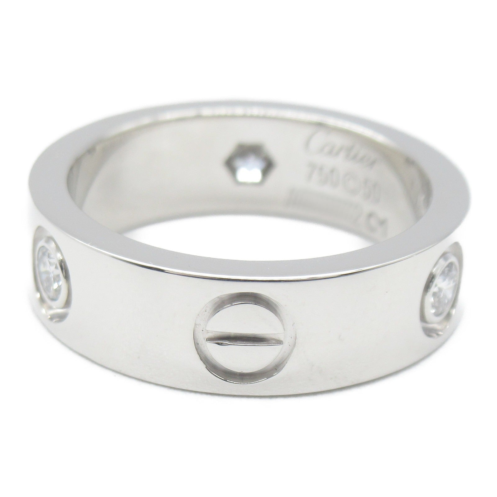 CARTIER 【激減優惠】18K白金Love Ring 3P Diamond鑽石戒指Cartier#50/JP#10/US#5.25