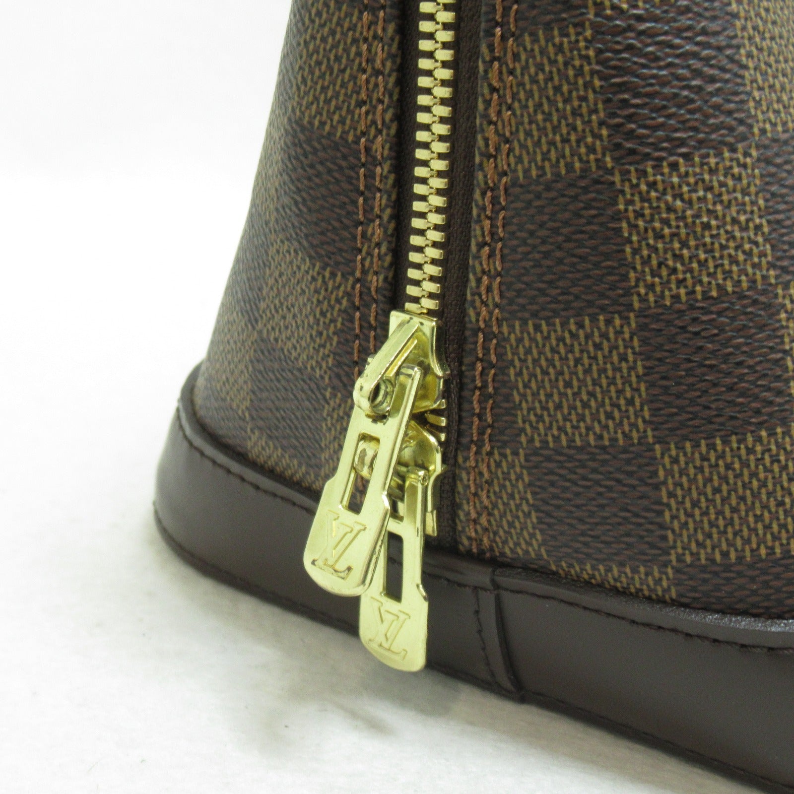 LOUIS VUITTON Damier Alma金扣手挽袋啡色