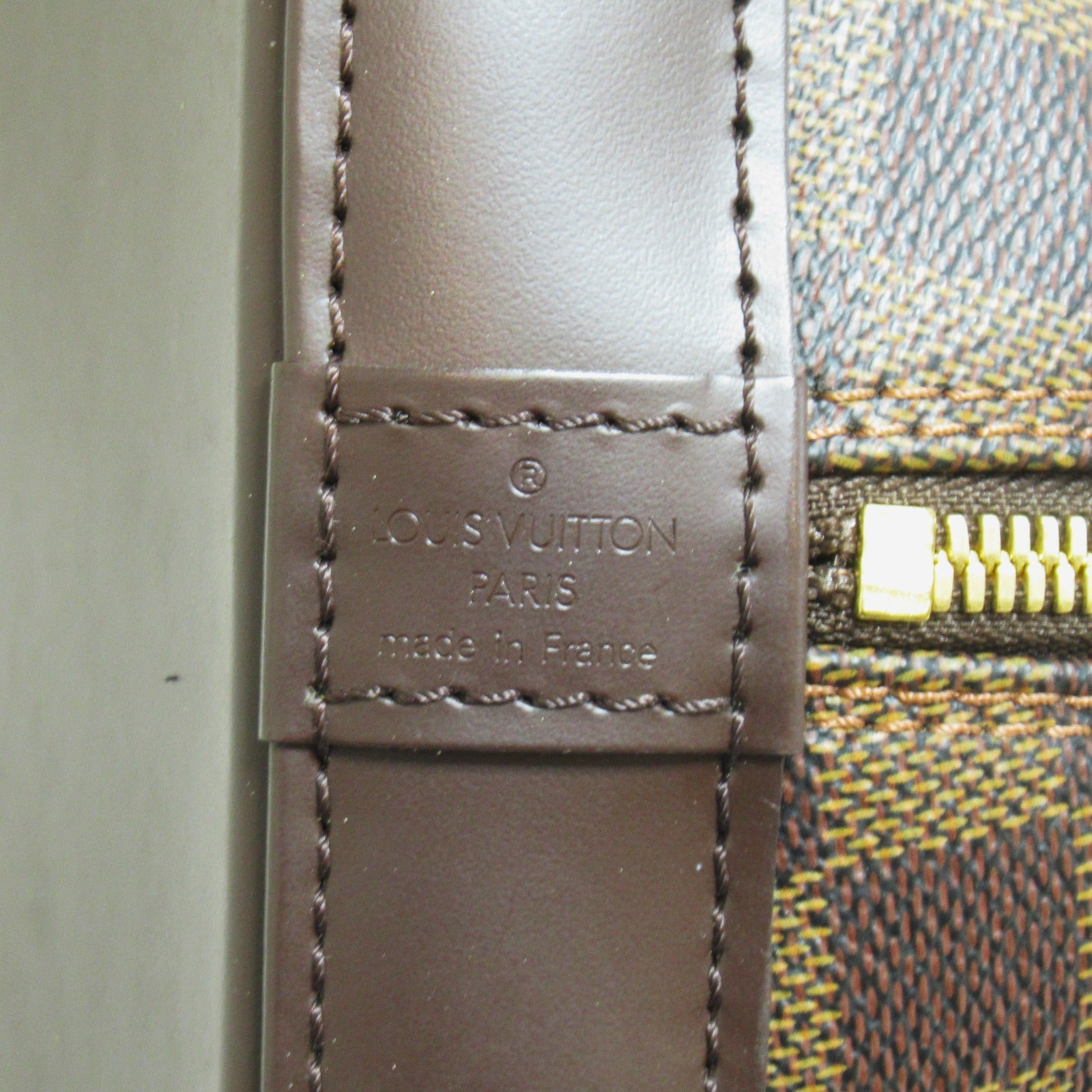 LOUIS VUITTON Damier Alma金扣手挽袋啡色