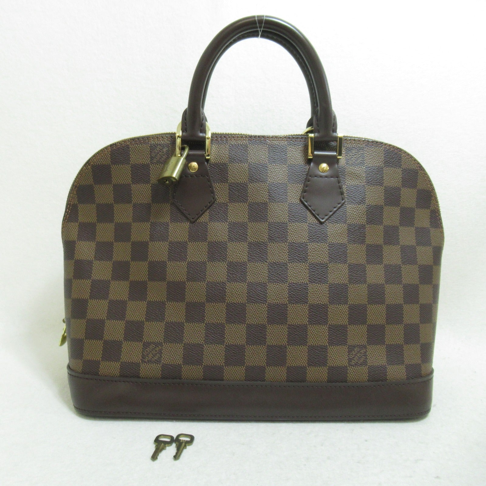 LOUIS VUITTON Damier Alma金扣手挽袋啡色