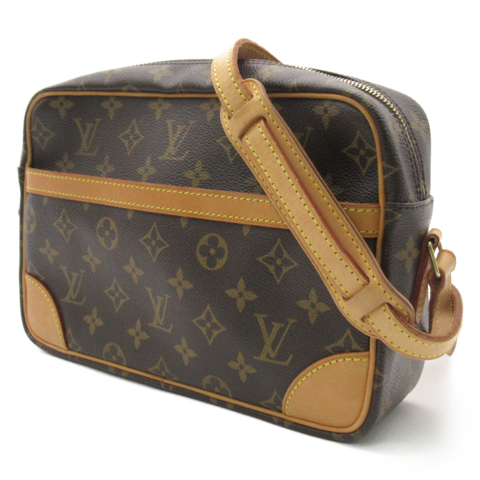 LOUIS VUITTON Monogram Trocadero 27金扣肩背袋啡色
