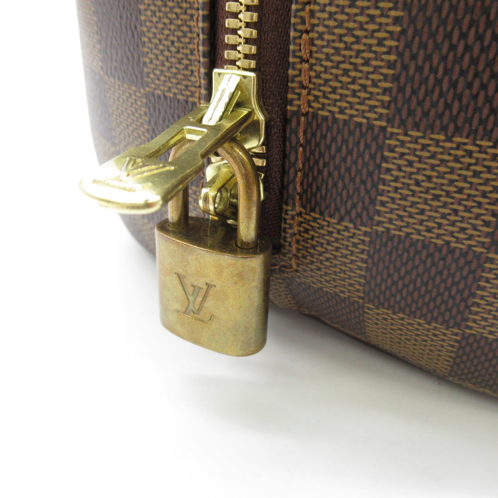 LOUIS VUITTON Damier Nolita金扣手挽袋啡色