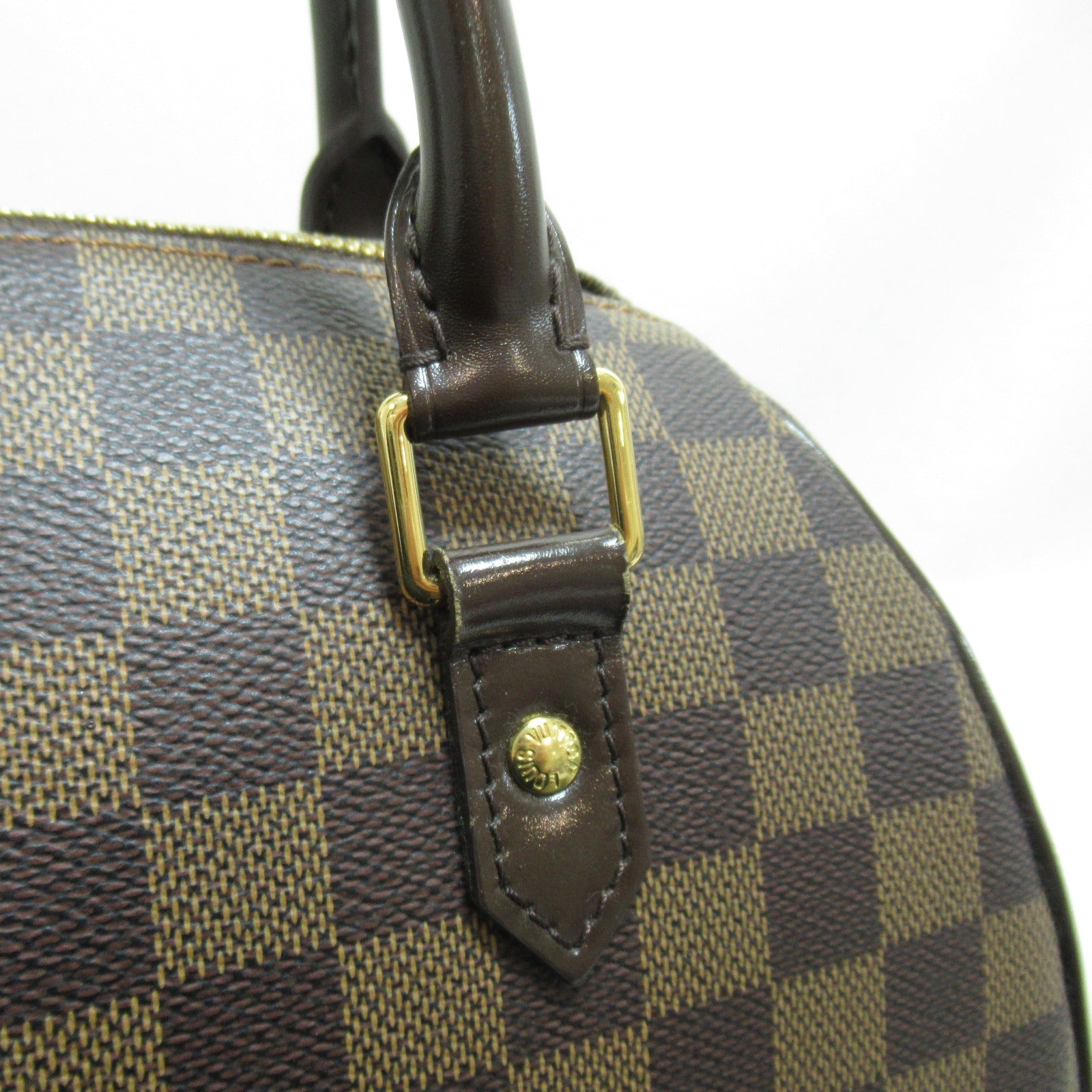 LOUIS VUITTON Damier Ribera MM金扣手挽袋啡色