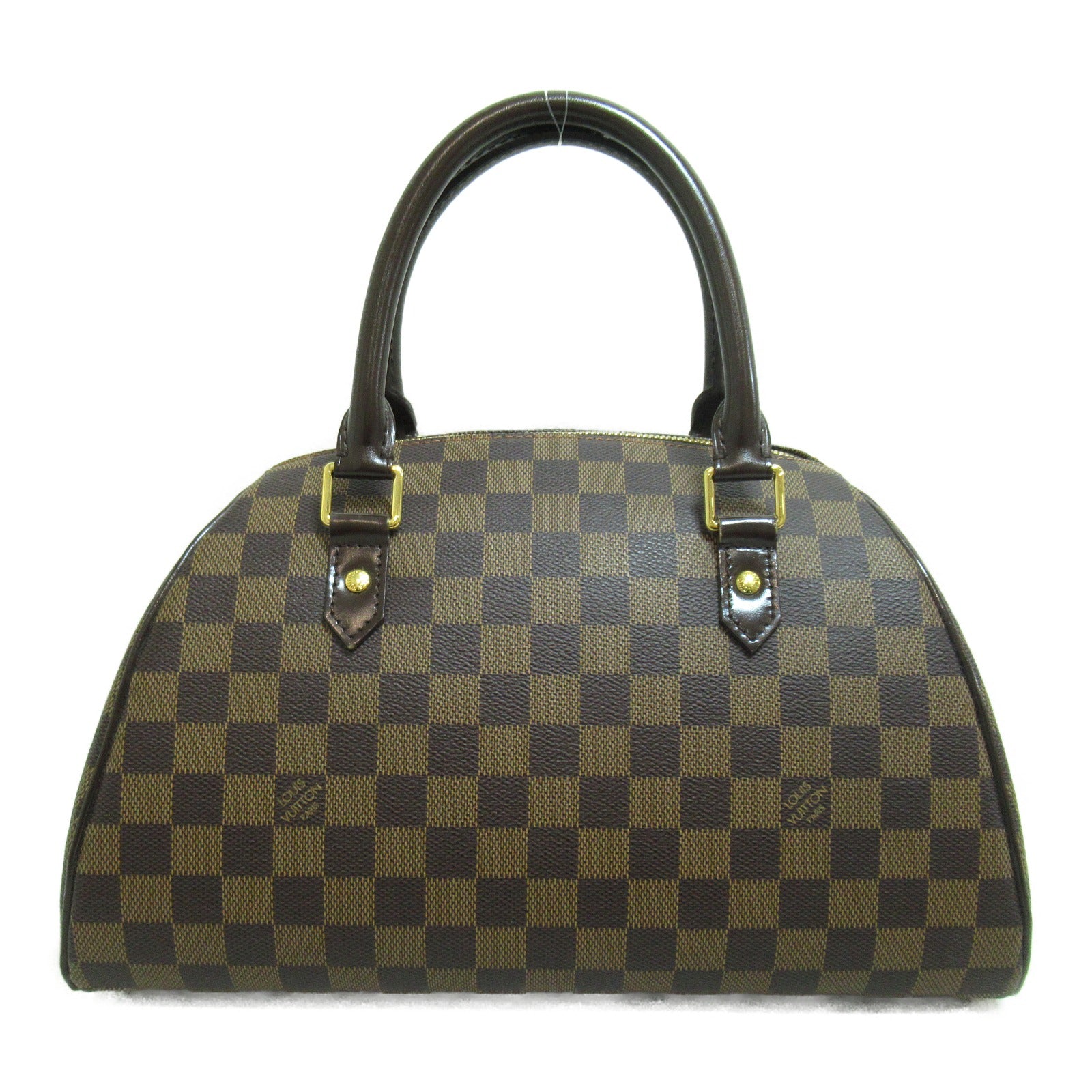 LOUIS VUITTON Damier Ribera MM金扣手挽袋啡色