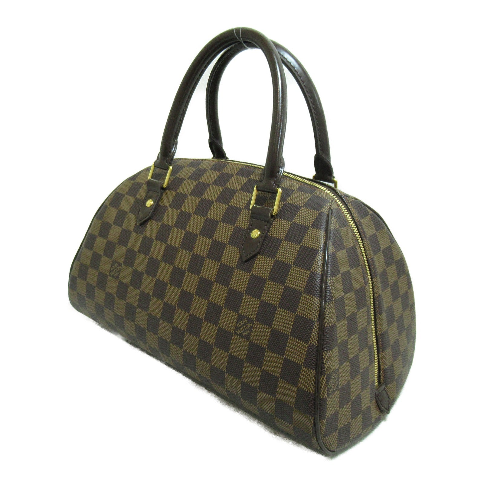 LOUIS VUITTON Damier Ribera MM金扣手挽袋啡色