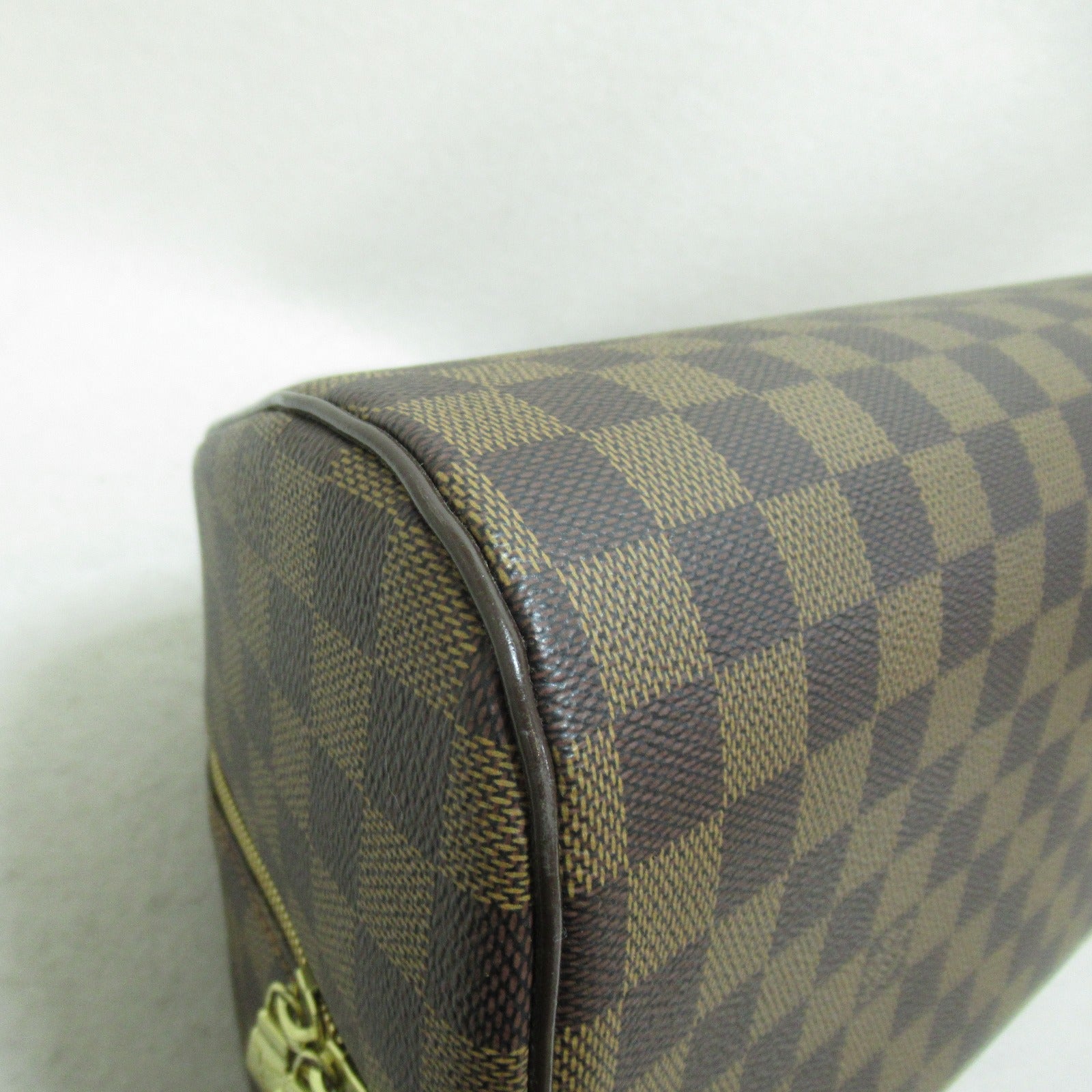 LOUIS VUITTON Damier Ribera MM金扣手挽袋啡色