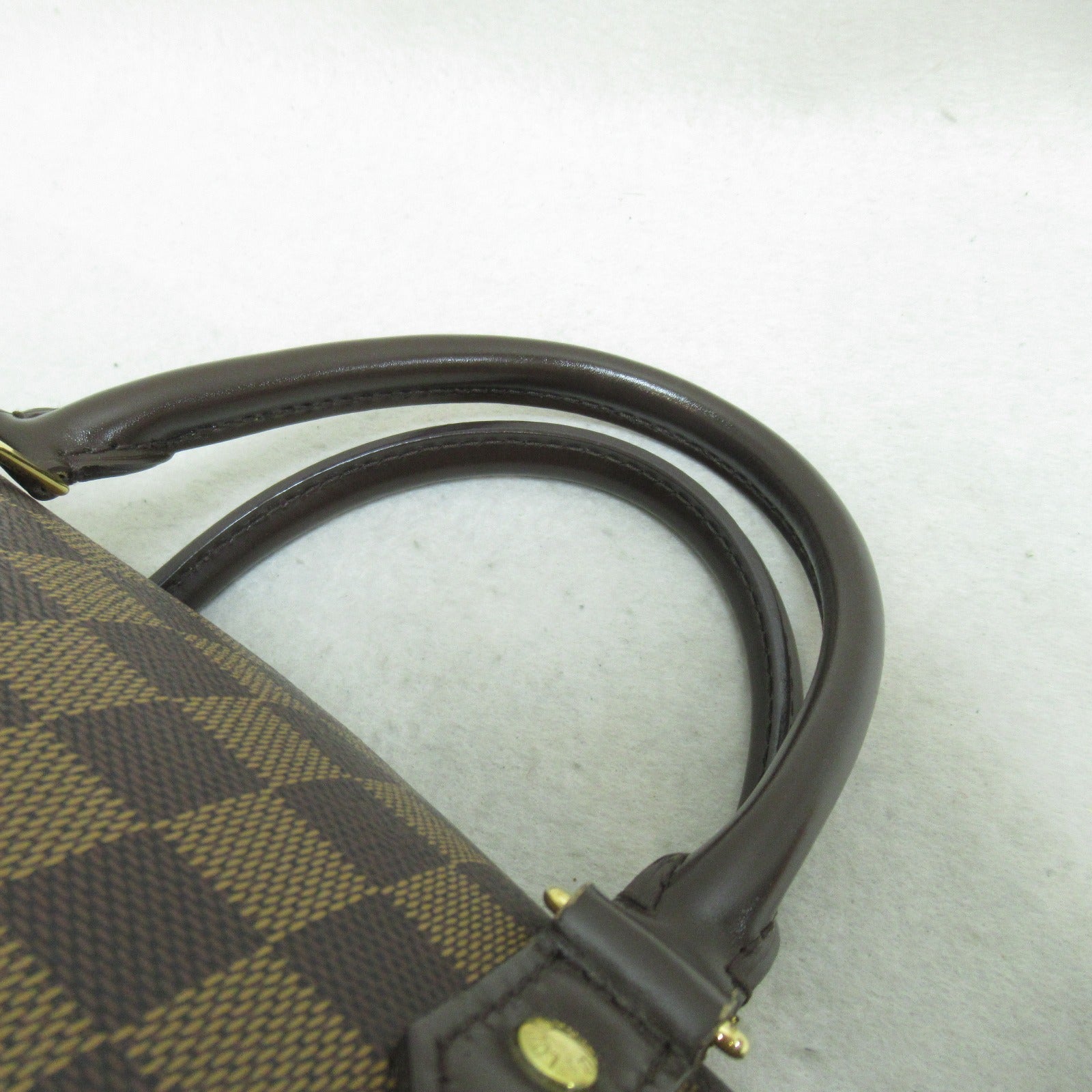LOUIS VUITTON Damier Ribera MM金扣手挽袋啡色