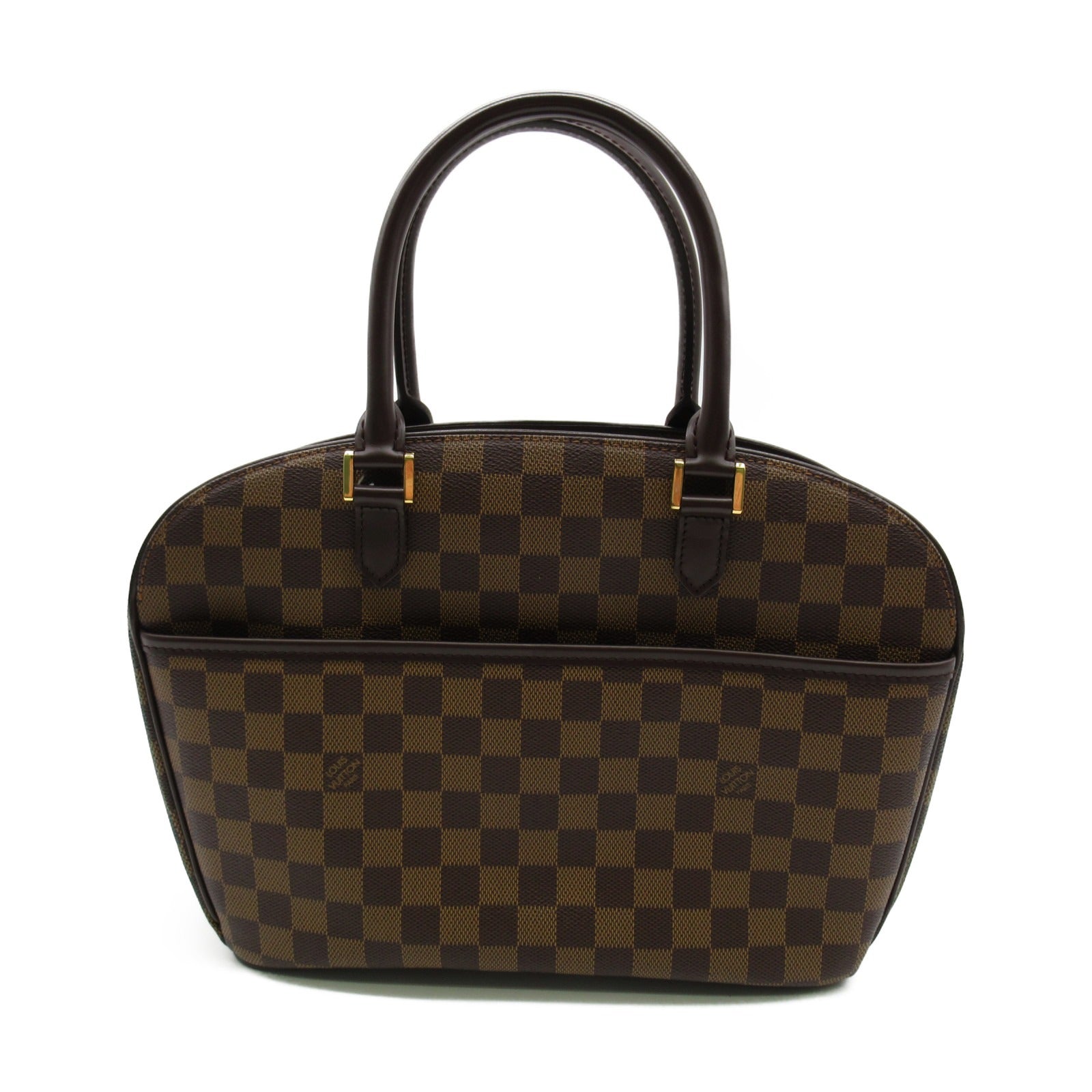 LOUIS VUITTON Damier Sarria Horizontal金扣手挽袋啡色
