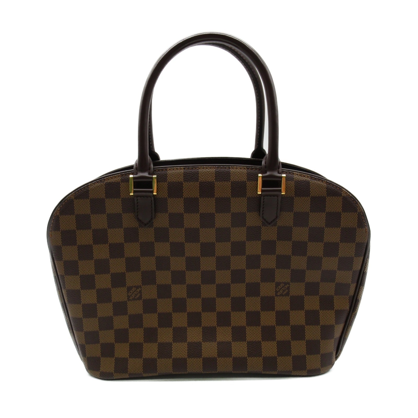 LOUIS VUITTON Damier Sarria Horizontal金扣手挽袋啡色
