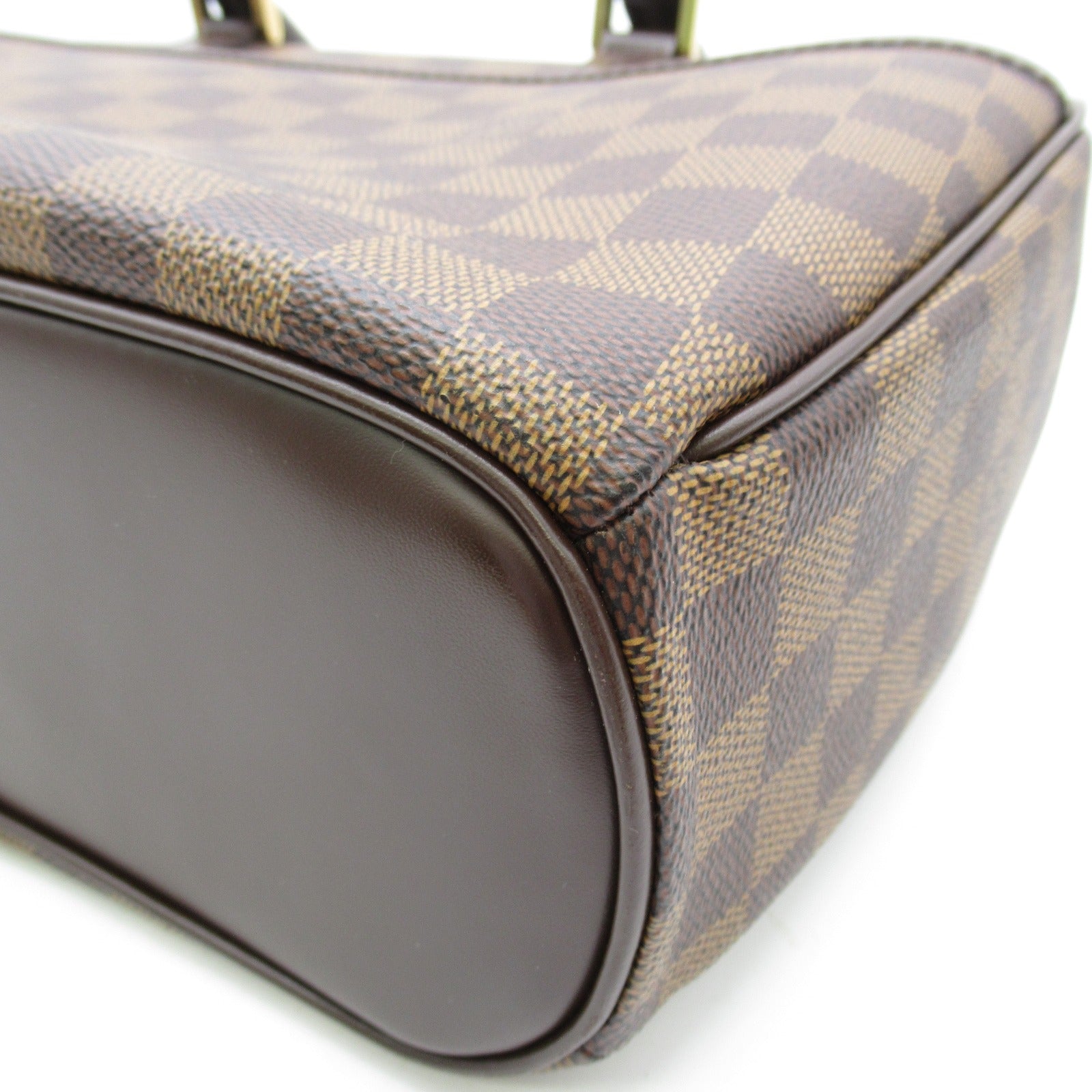 LOUIS VUITTON Damier Sarria Horizontal金扣手挽袋啡色