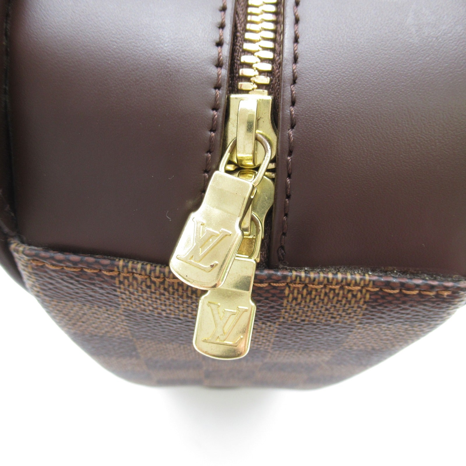 LOUIS VUITTON Damier Sarria Horizontal金扣手挽袋啡色