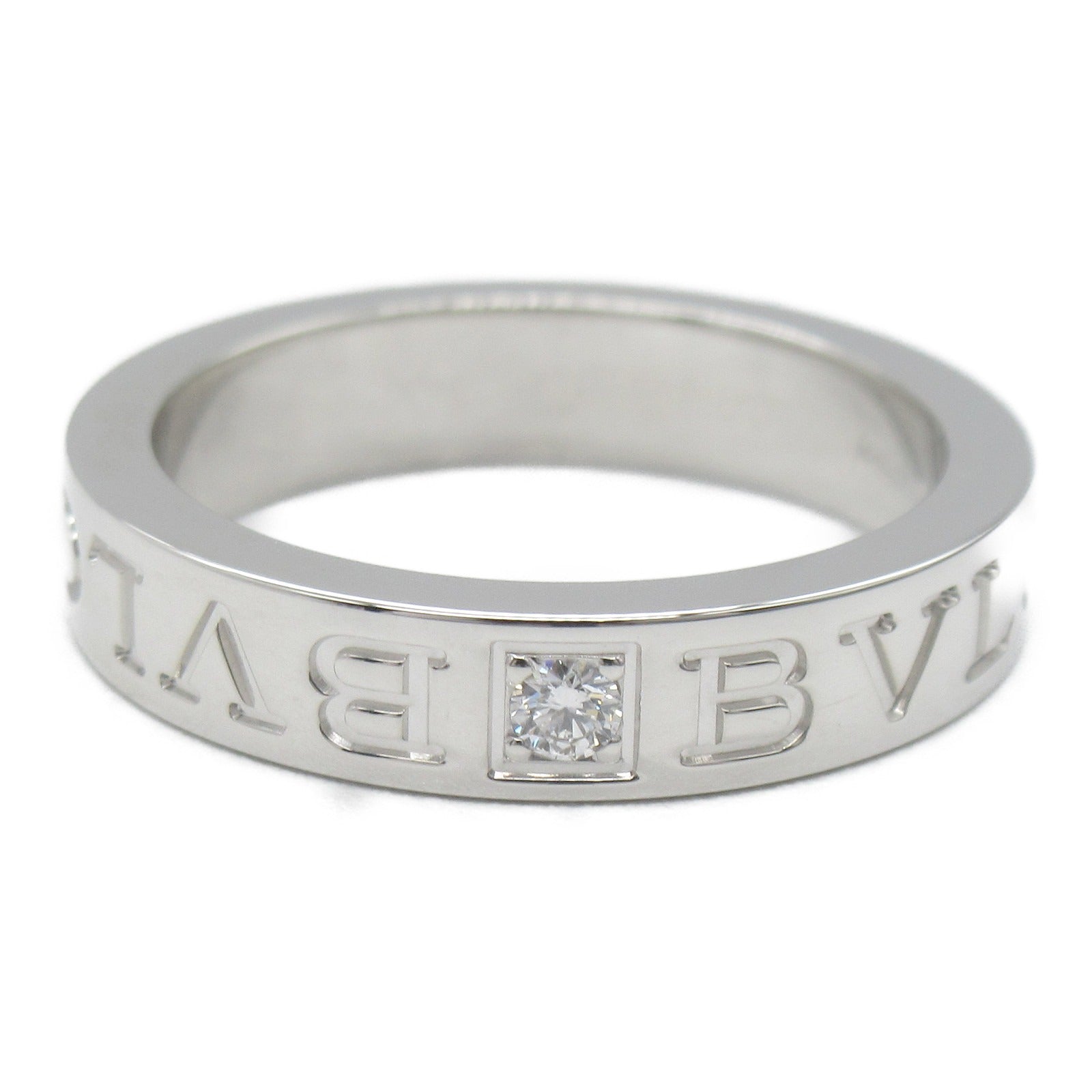 BVLGARI 18K白金B-zero1 Double Logo 1p Diamond Ring鑽石戒指JP#11/US#5.75