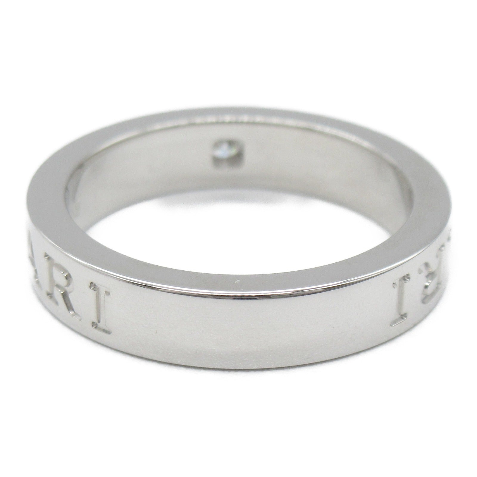 BVLGARI 18K白金B-zero1 Double Logo 1p Diamond Ring鑽石戒指JP#11/US#5.75