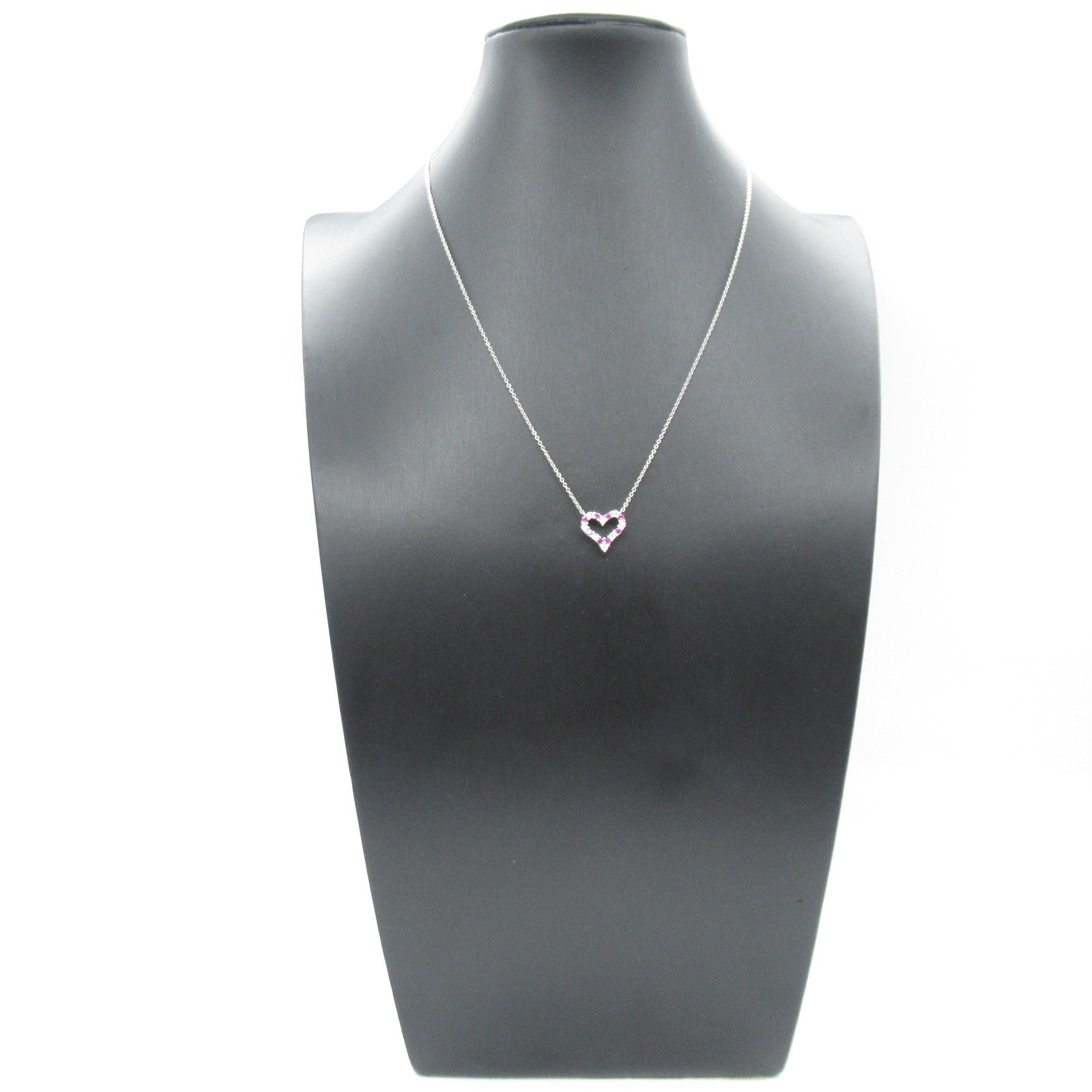 TIFFANY＆CO 【激減優惠】950鉑金Sentimental Heart Pink Sapphire Diamond Necklace粉紅藍寶石/鑽石項鍊