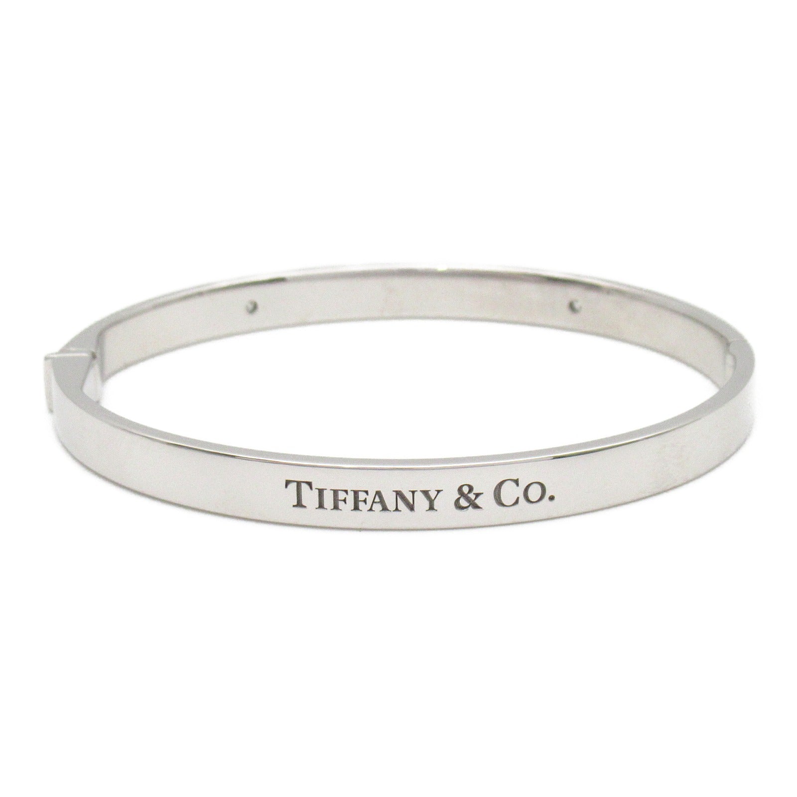 TIFFANY＆CO 18K白金Hinge Diamond Bangle鑽石手鐲