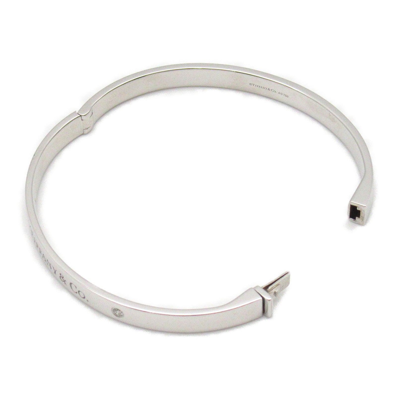 TIFFANY＆CO 18K白金Hinge Diamond Bangle鑽石手鐲