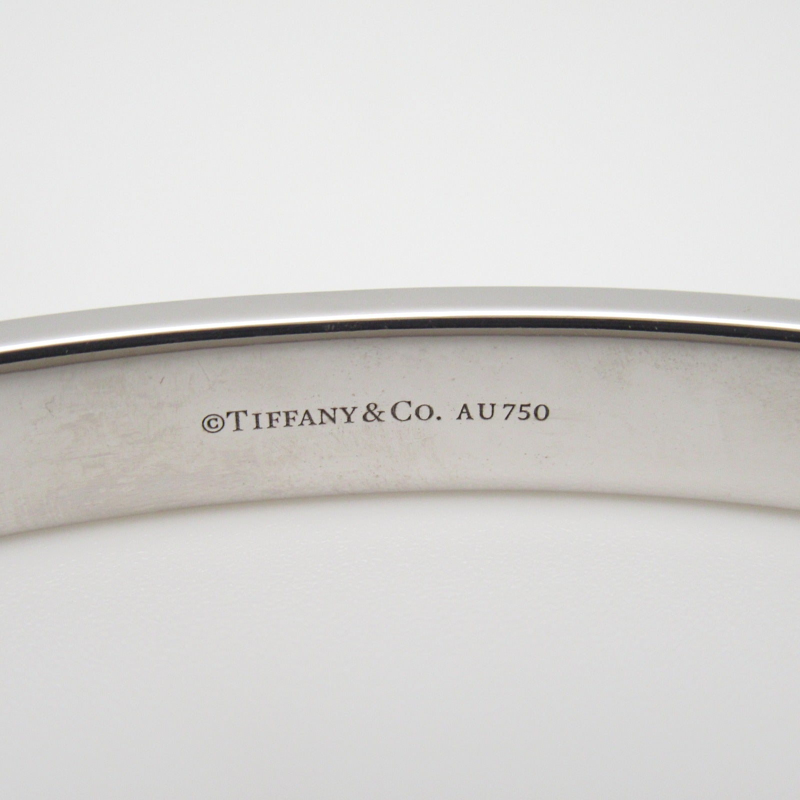 TIFFANY＆CO 18K白金Hinge Diamond Bangle鑽石手鐲