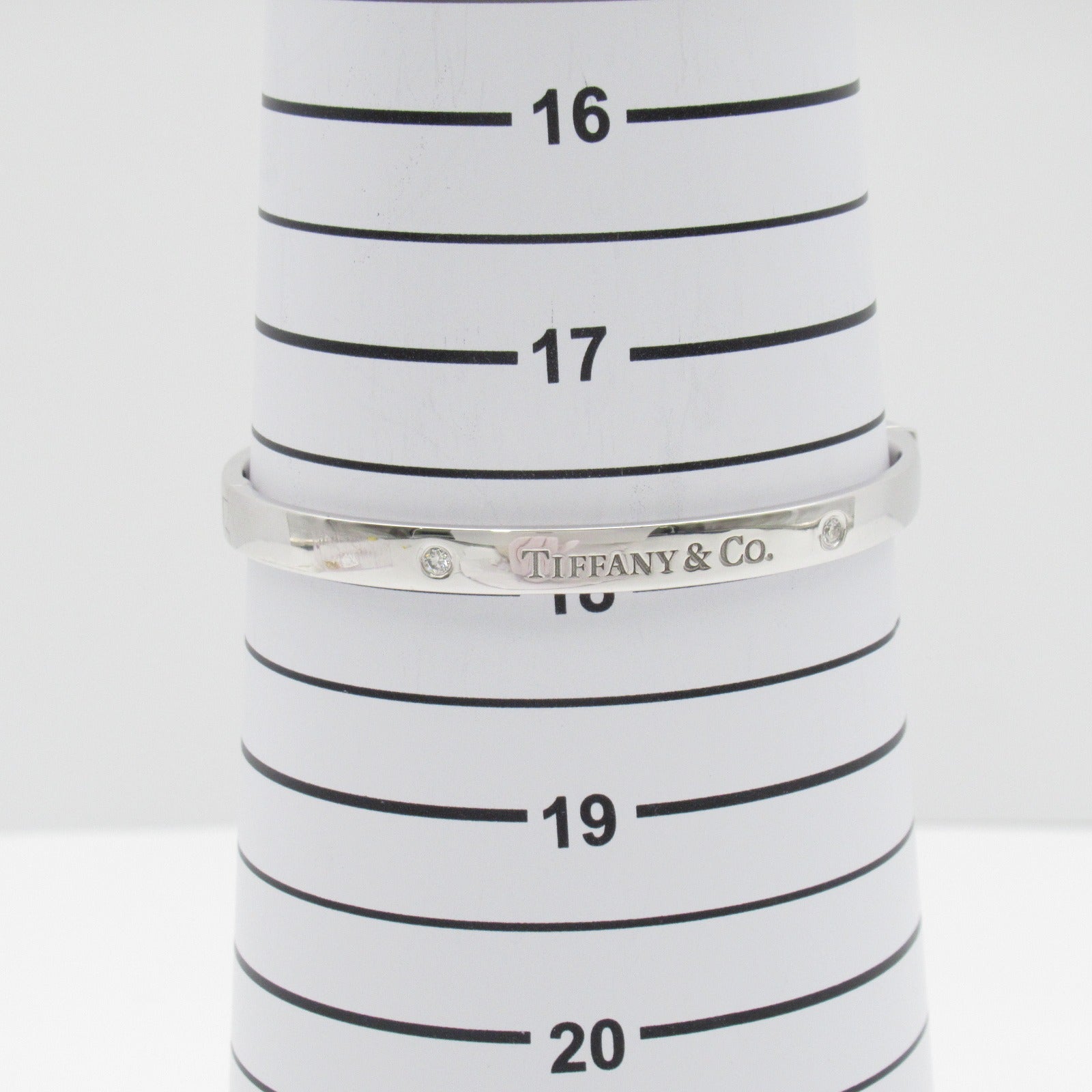 TIFFANY＆CO 18K白金Hinge Diamond Bangle鑽石手鐲