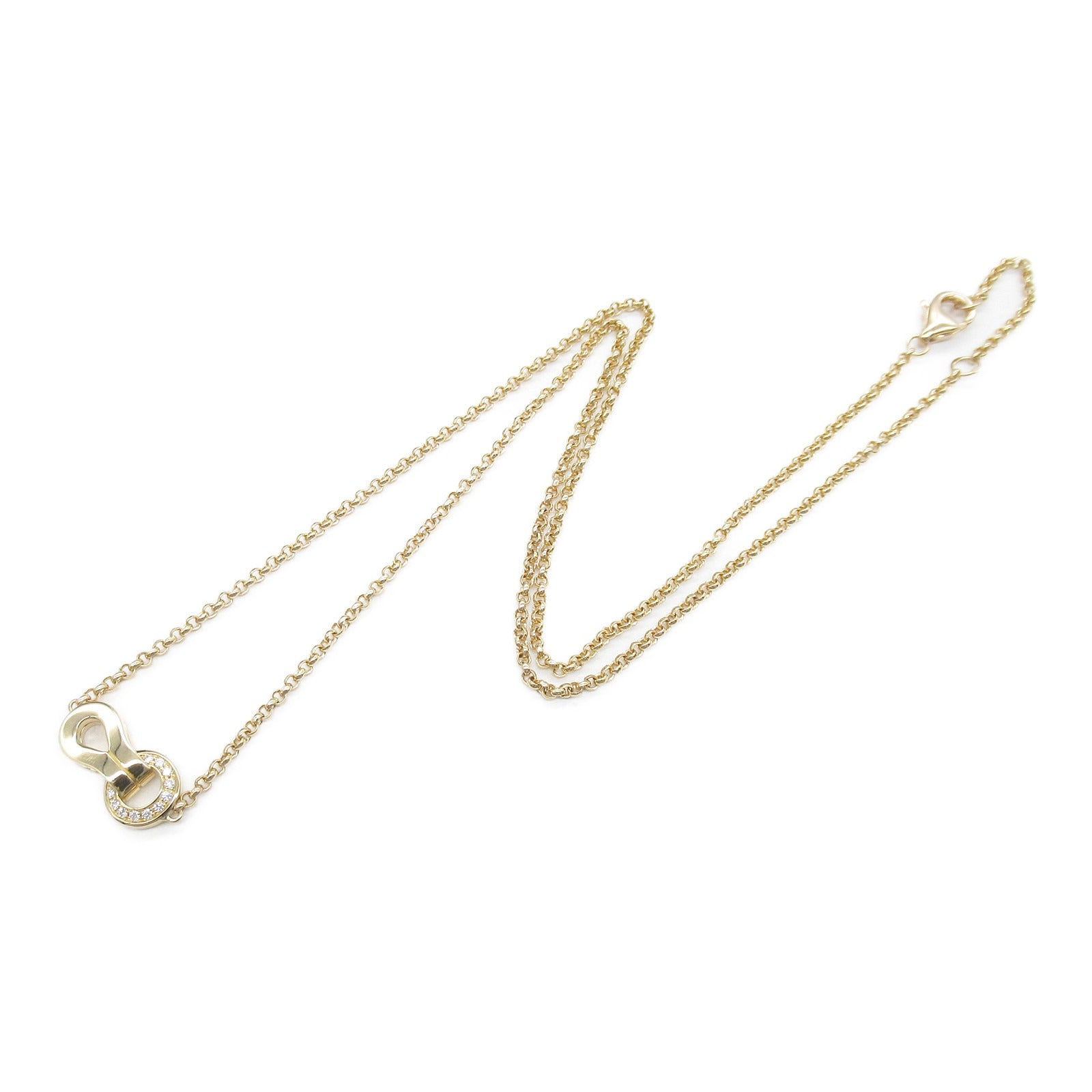 CARTIER (PRICE DOWN) Agrafe Diamond Necklace 18K Pink Gold