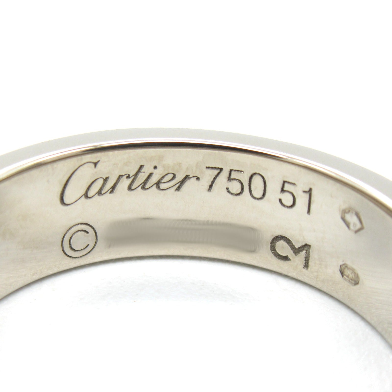 CARTIER 18K白金Love Ring戒指Cartier#51/US#5.5