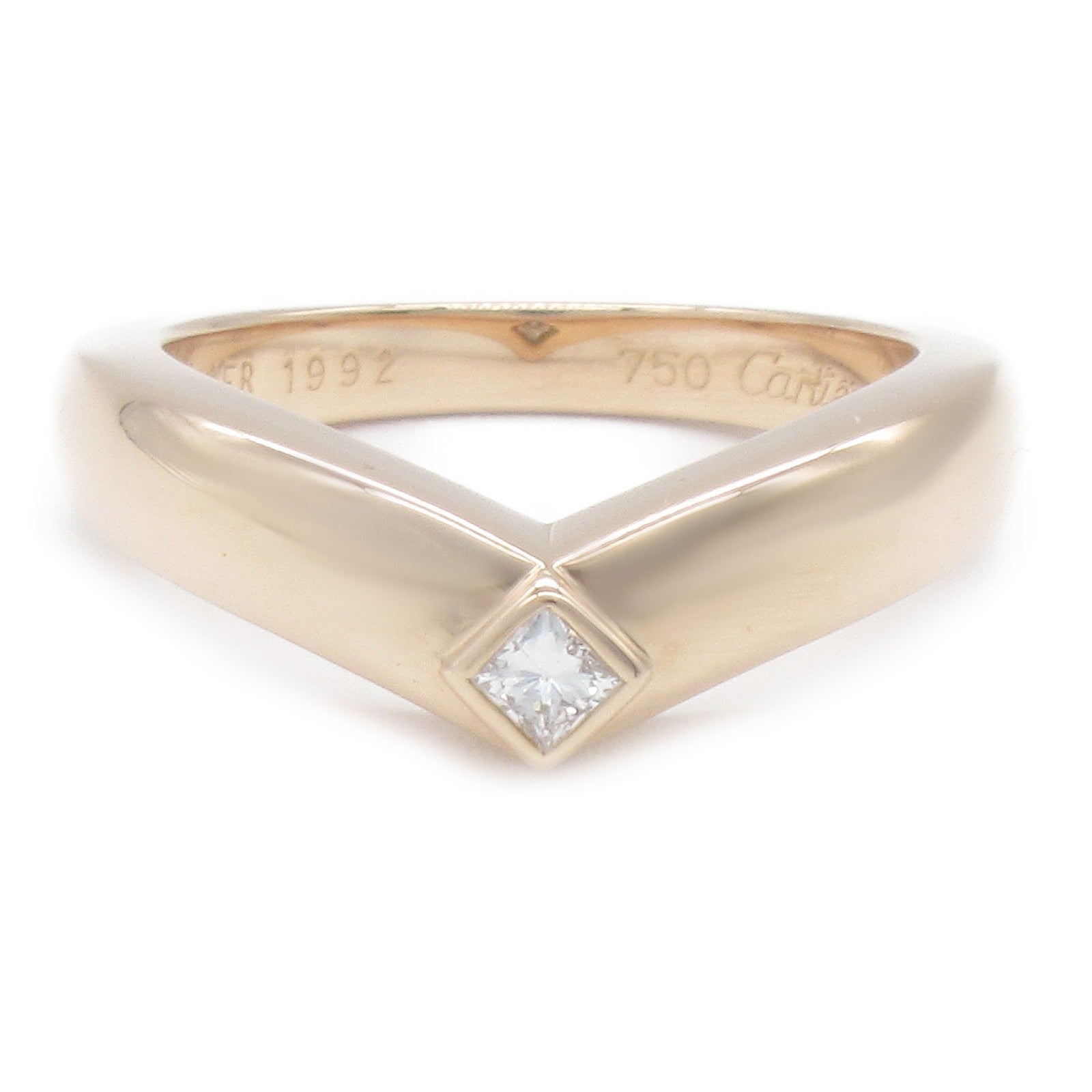 CARTIER 18K玫瑰金Triandre Diamond Ring鑽石戒指US#7.5/Cartier#55
