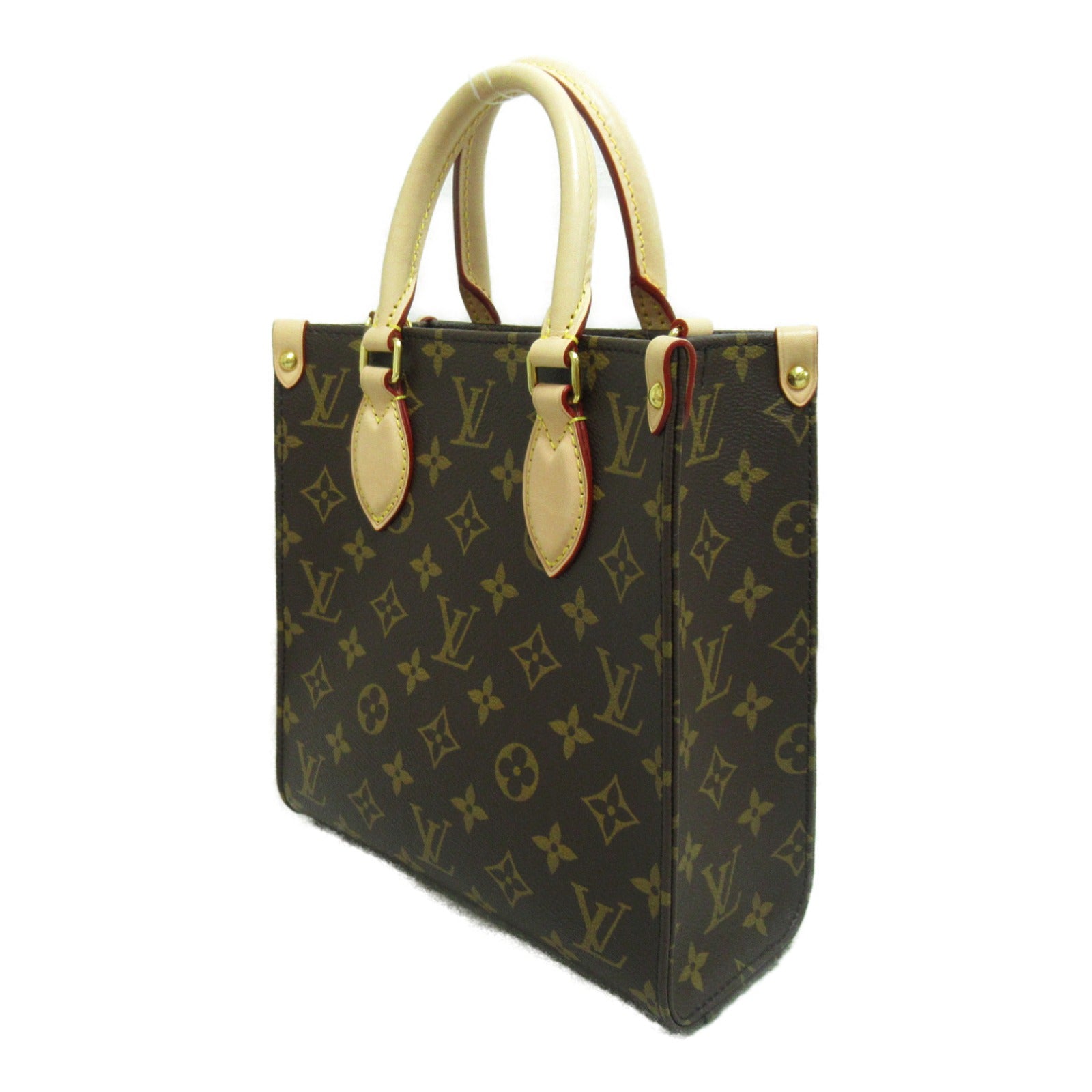 LOUIS VUITTON Monogram Sac Plat BB 2 Way Bag金扣手挽肩背兩用袋啡色