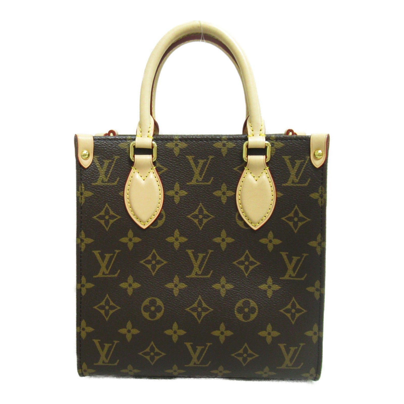 LOUIS VUITTON Monogram Sac Plat BB 2 Way Bag金扣手挽肩背兩用袋啡色