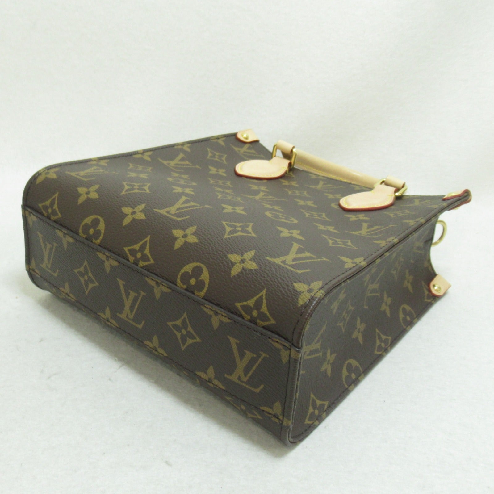 LOUIS VUITTON Monogram Sac Plat BB 2 Way Bag金扣手挽肩背兩用袋啡色