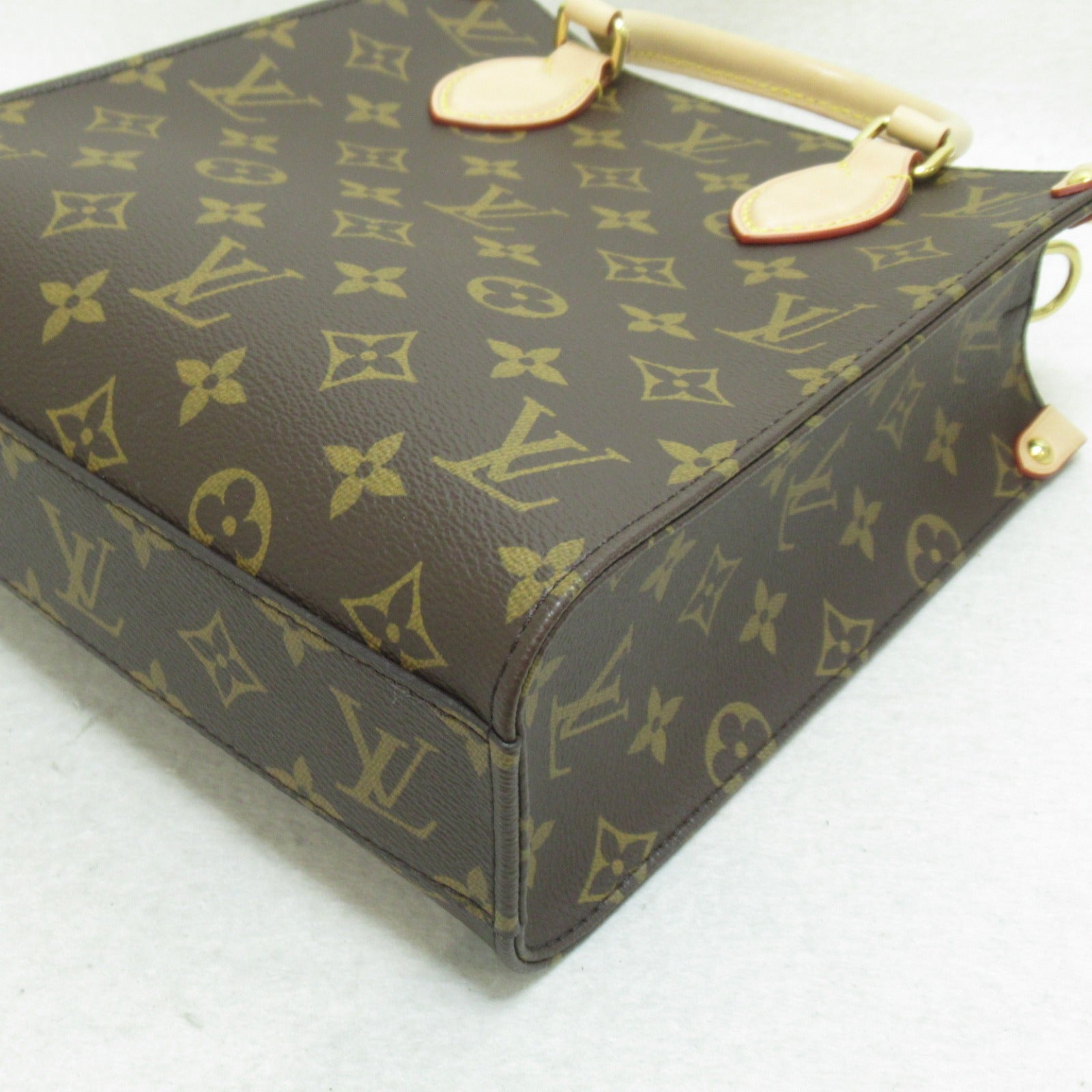 LOUIS VUITTON Monogram Sac Plat BB 2 Way Bag金扣手挽肩背兩用袋啡色