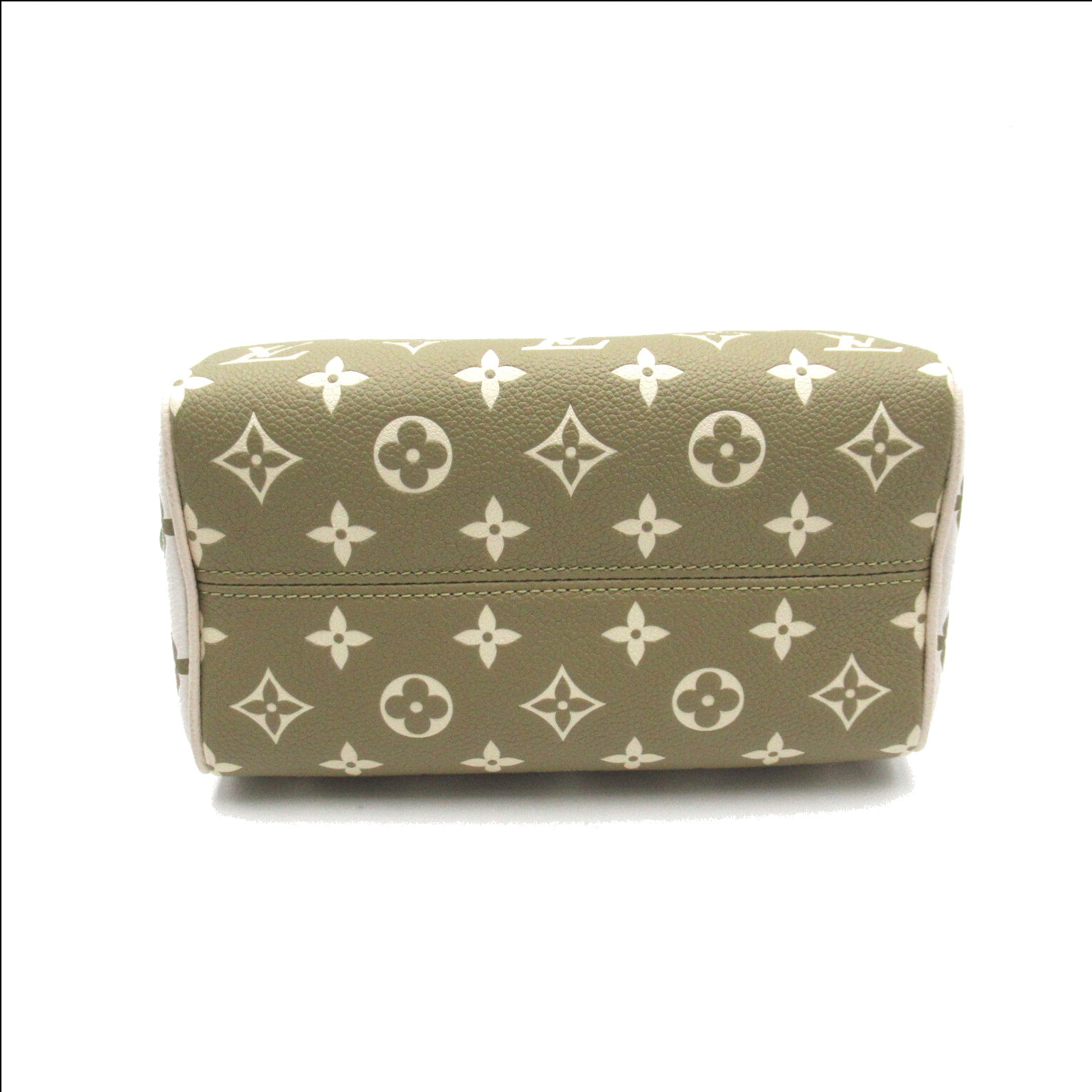 LOUIS VUITTON Monogram Empreinte Speedy Bandouliere 20金扣手挽肩背兩用袋卡其色/白色