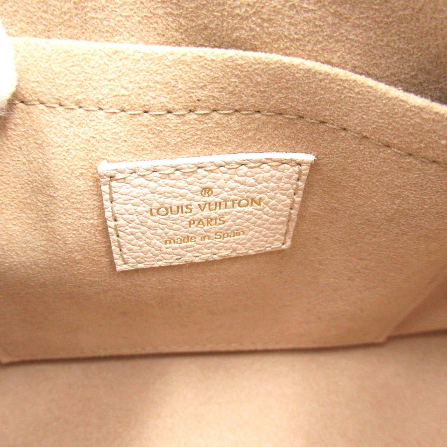 LOUIS VUITTON Monogram Empreinte Speedy Bandouliere 20金扣手挽肩背兩用袋卡其色/白色