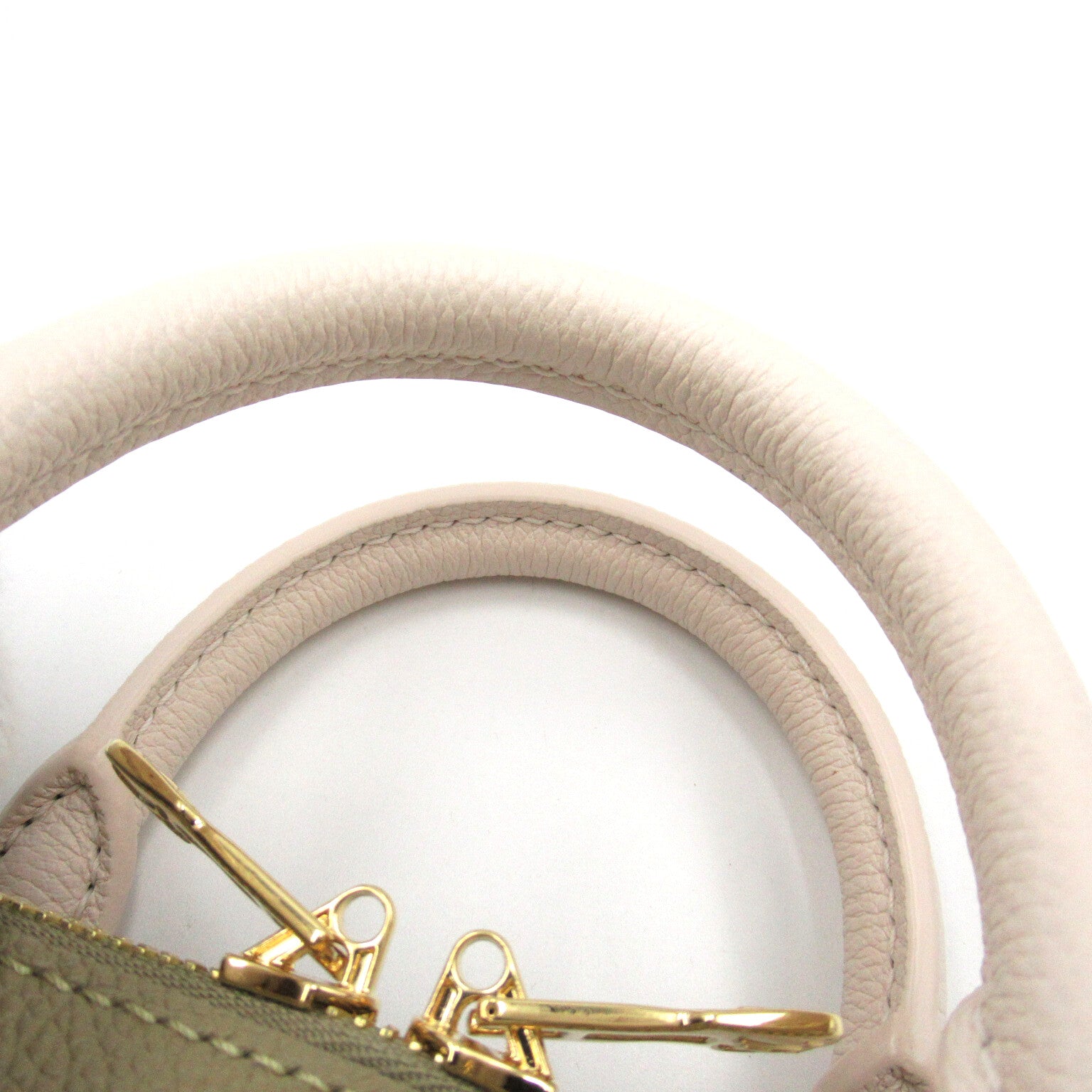 LOUIS VUITTON Monogram Empreinte Speedy Bandouliere 20金扣手挽肩背兩用袋卡其色/白色