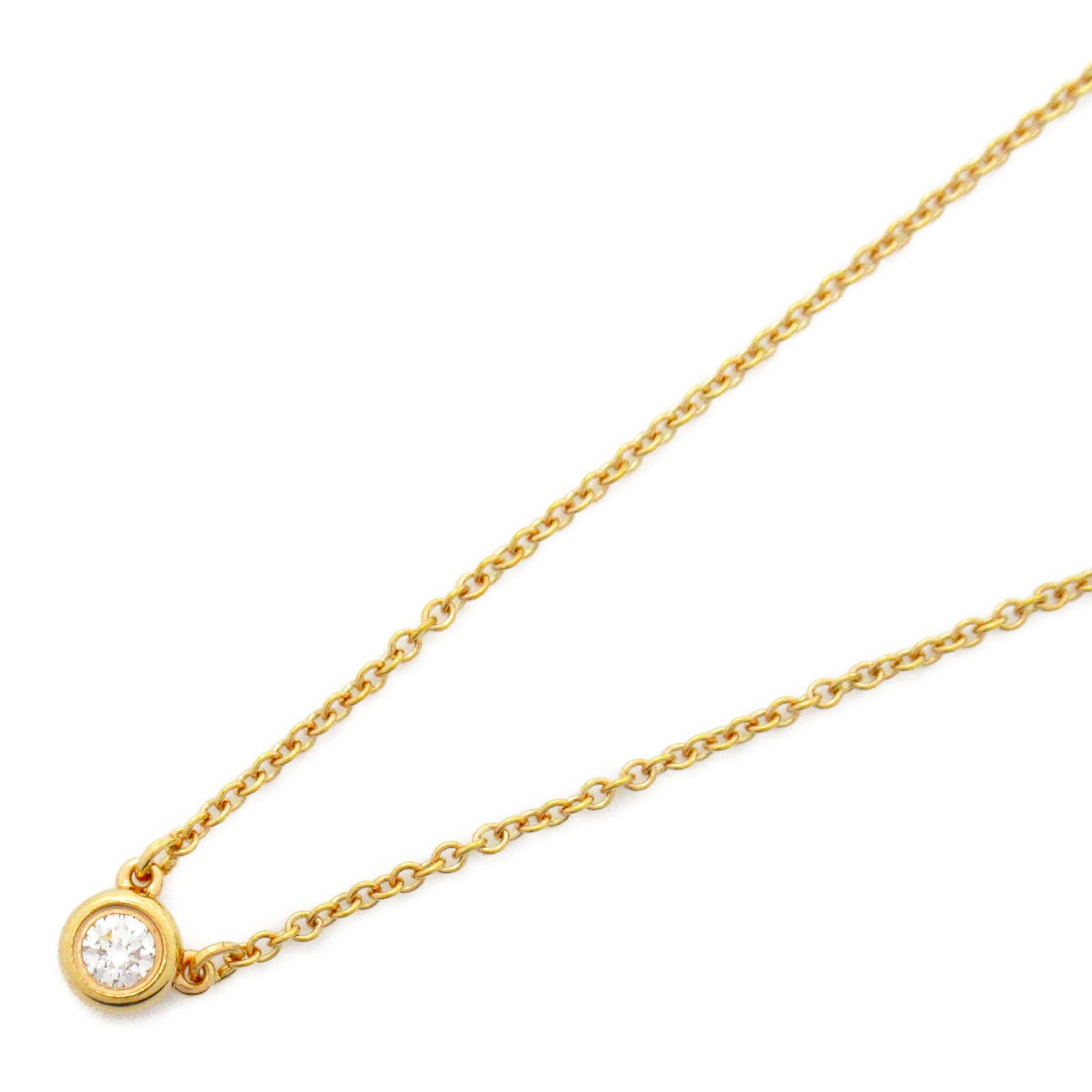 TIFFANY＆CO 18K玫瑰金Visa yard diamond Necklace鑽石項鍊