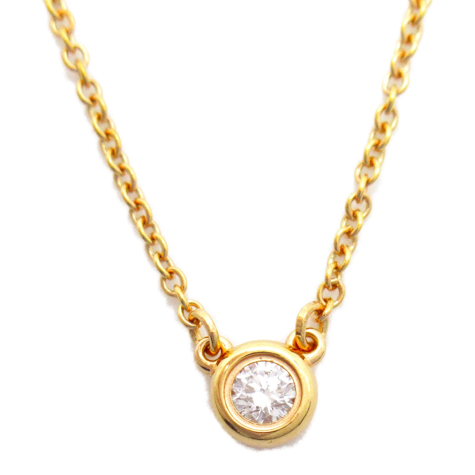 TIFFANY＆CO 18K玫瑰金Visa yard diamond Necklace鑽石項鍊