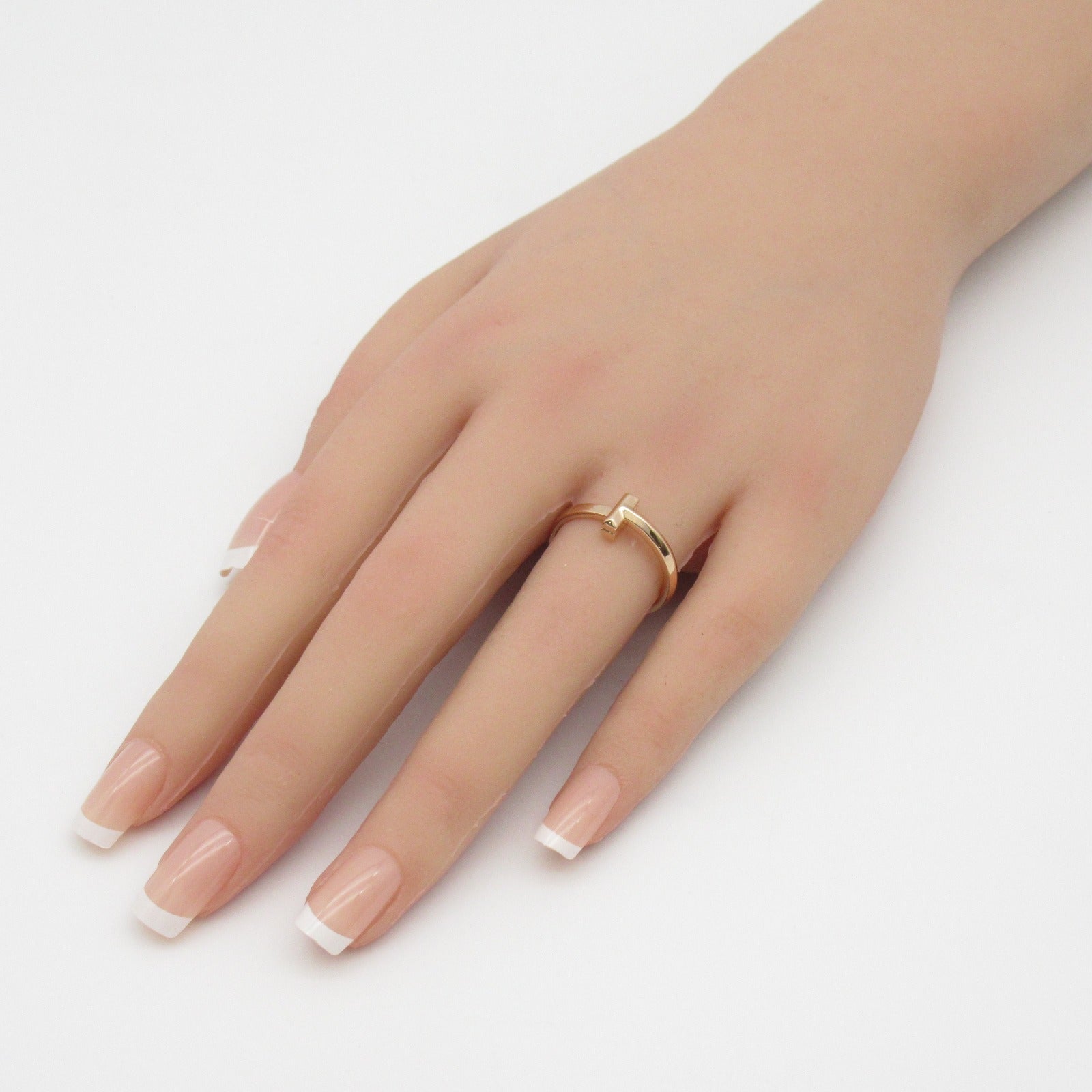 TIFFANY＆CO 【激減優惠】18K玫瑰金T One Narrow Ring戒指US#5.75