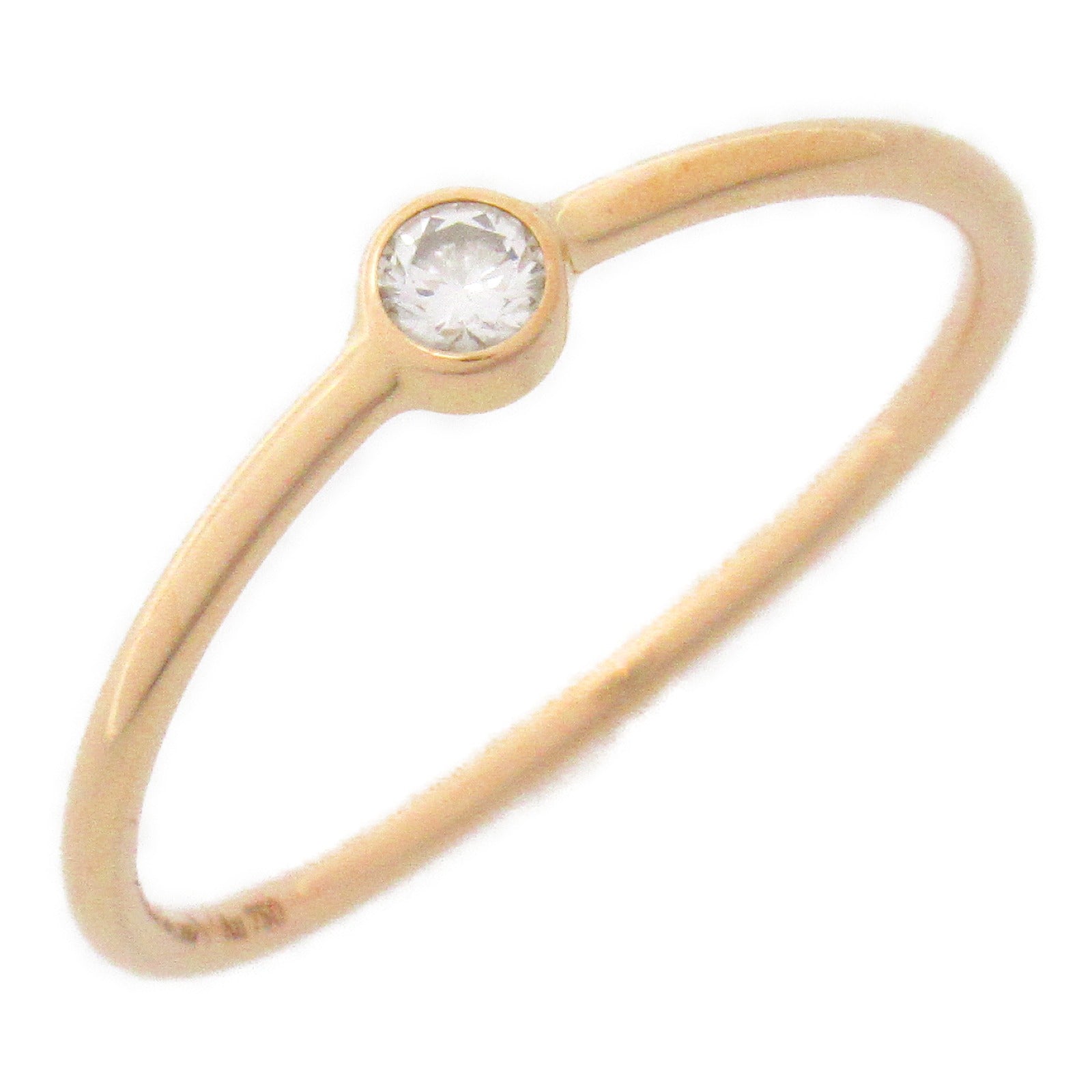 TIFFANY＆CO 【激減優惠】18K玫瑰金Wave 1P Diamond Ring鑽石戒指US#6.25