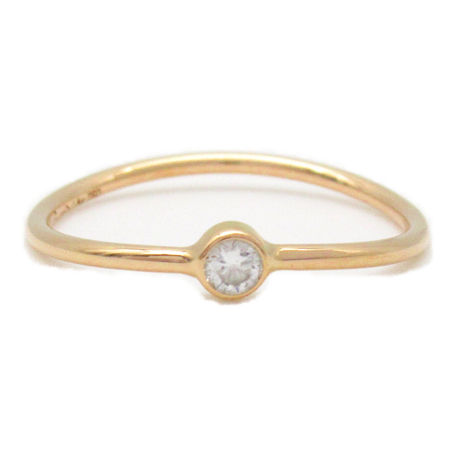 TIFFANY＆CO 【激減優惠】18K玫瑰金Wave 1P Diamond Ring鑽石戒指US#6.25