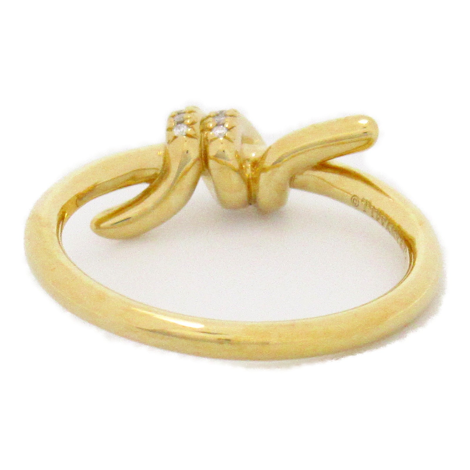 TIFFANY＆CO 【激減優惠】18K黃金Note diamond ring鑽石戒指US#4.75