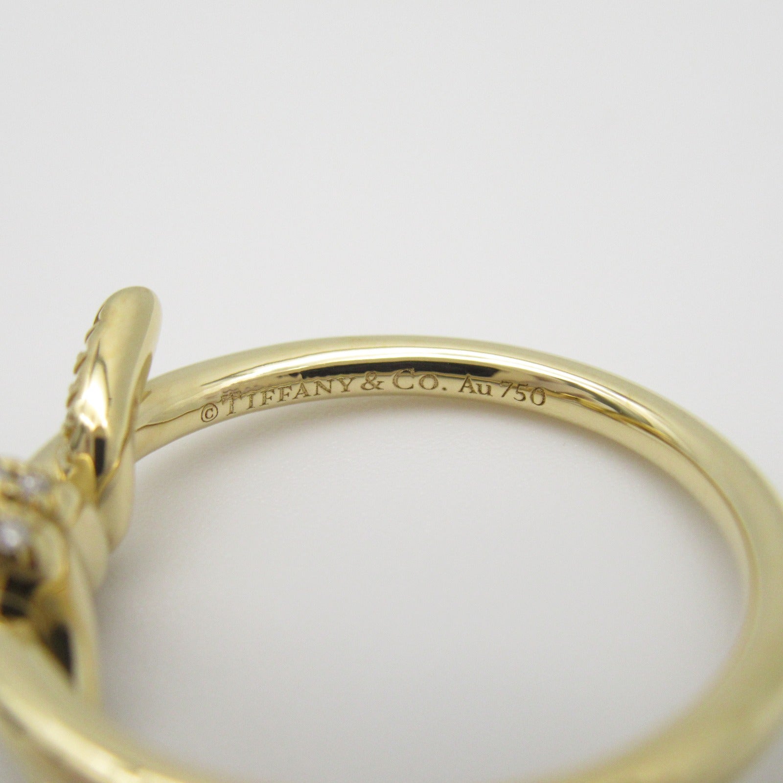 TIFFANY＆CO 【激減優惠】18K黃金Note diamond ring鑽石戒指US#4.75