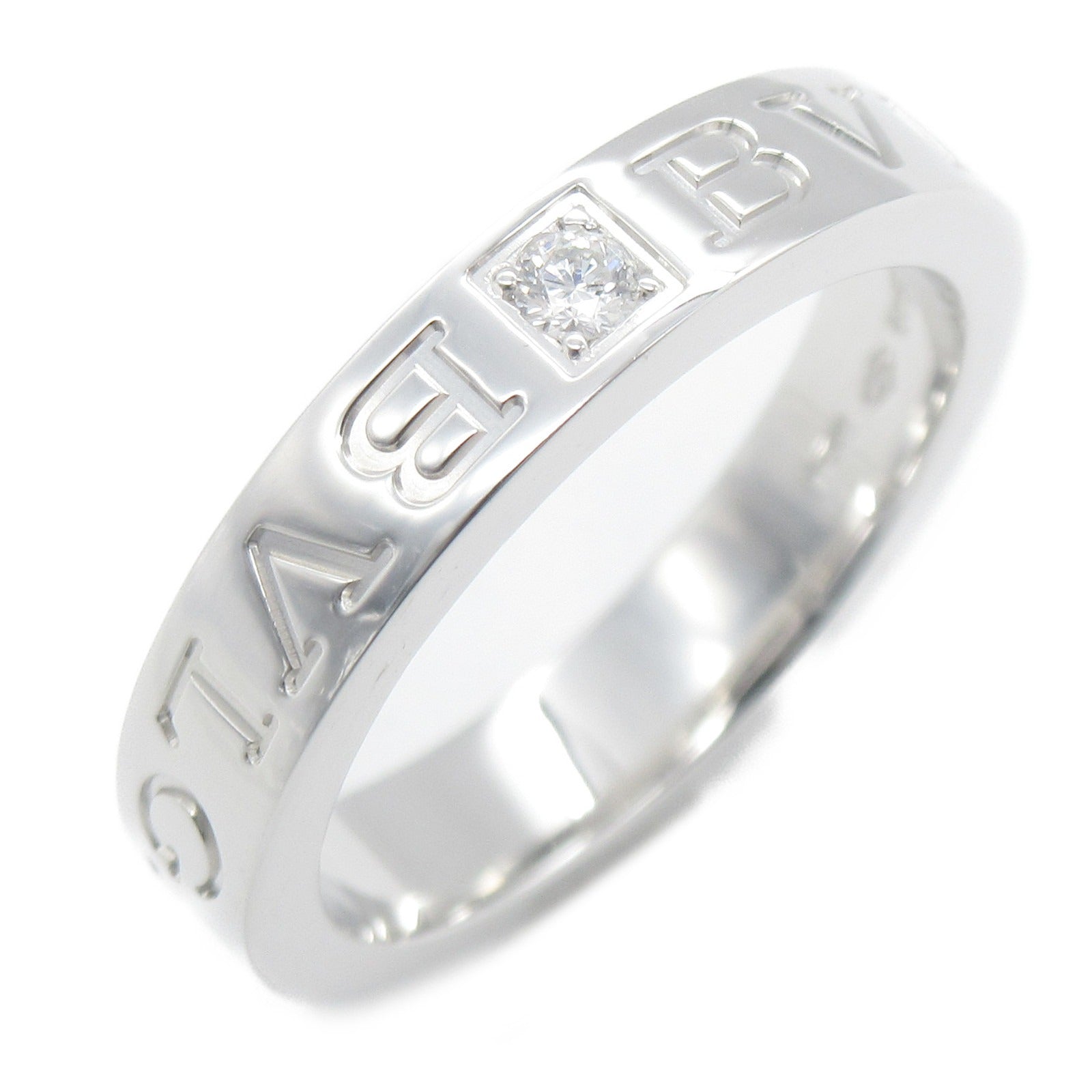 BVLGARI 【激減優惠】18K白金B-zero1 Double Logo Diamond Ring鑽石戒指Bvlgari#52/US#6