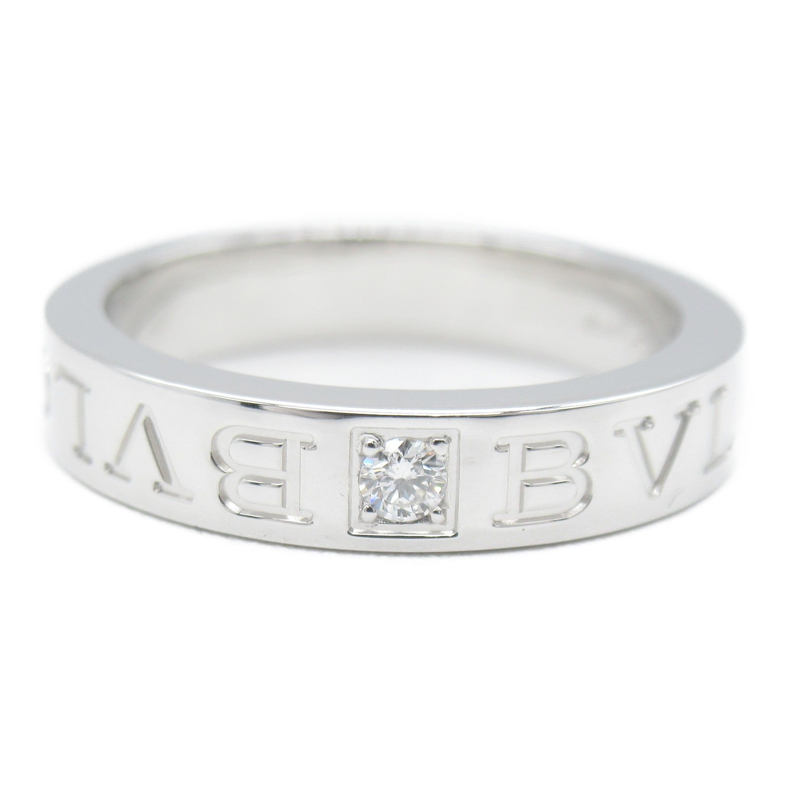 BVLGARI 【激減優惠】18K白金B-zero1 Double Logo Diamond Ring鑽石戒指Bvlgari#52/US#6