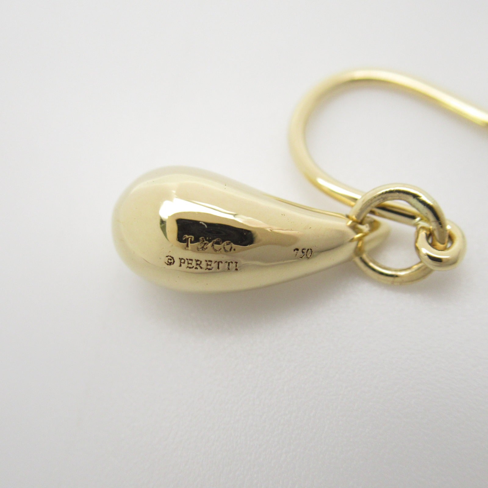 TIFFANY＆CO 18K黃金Tear Drop Piercing Earrings耳環