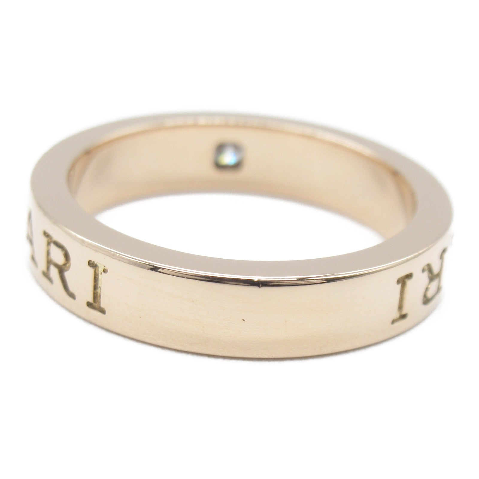 BVLGARI 18K玫瑰金B-zero1 Double Logo 1p Diamond戒指Bvlgari#52/JP#11.5/US#6