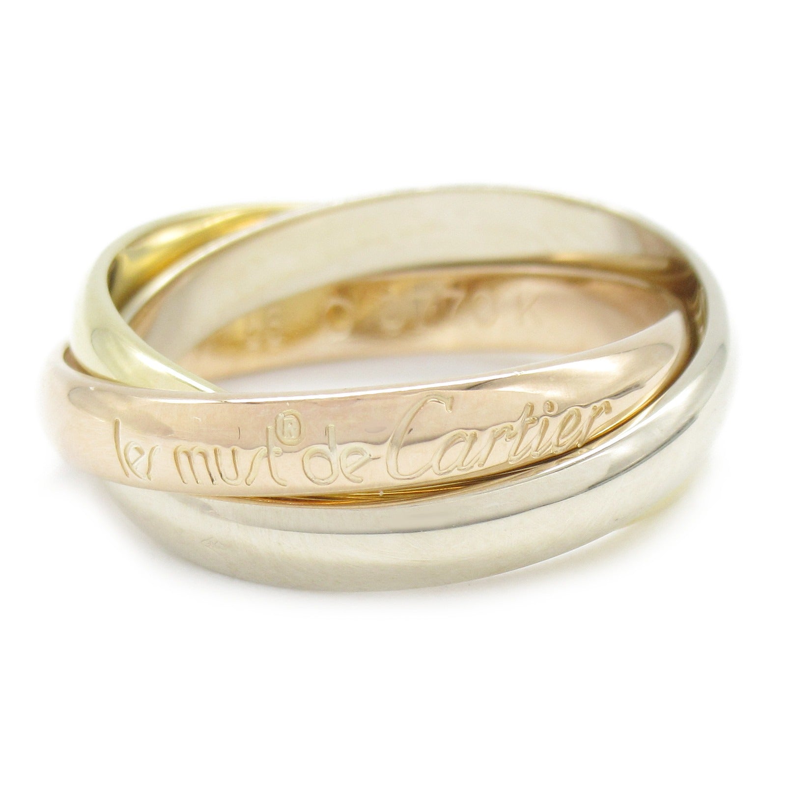 CARTIER 18K黃金玫瑰金Trinity Ring戒指Cartier#56/US#7.75