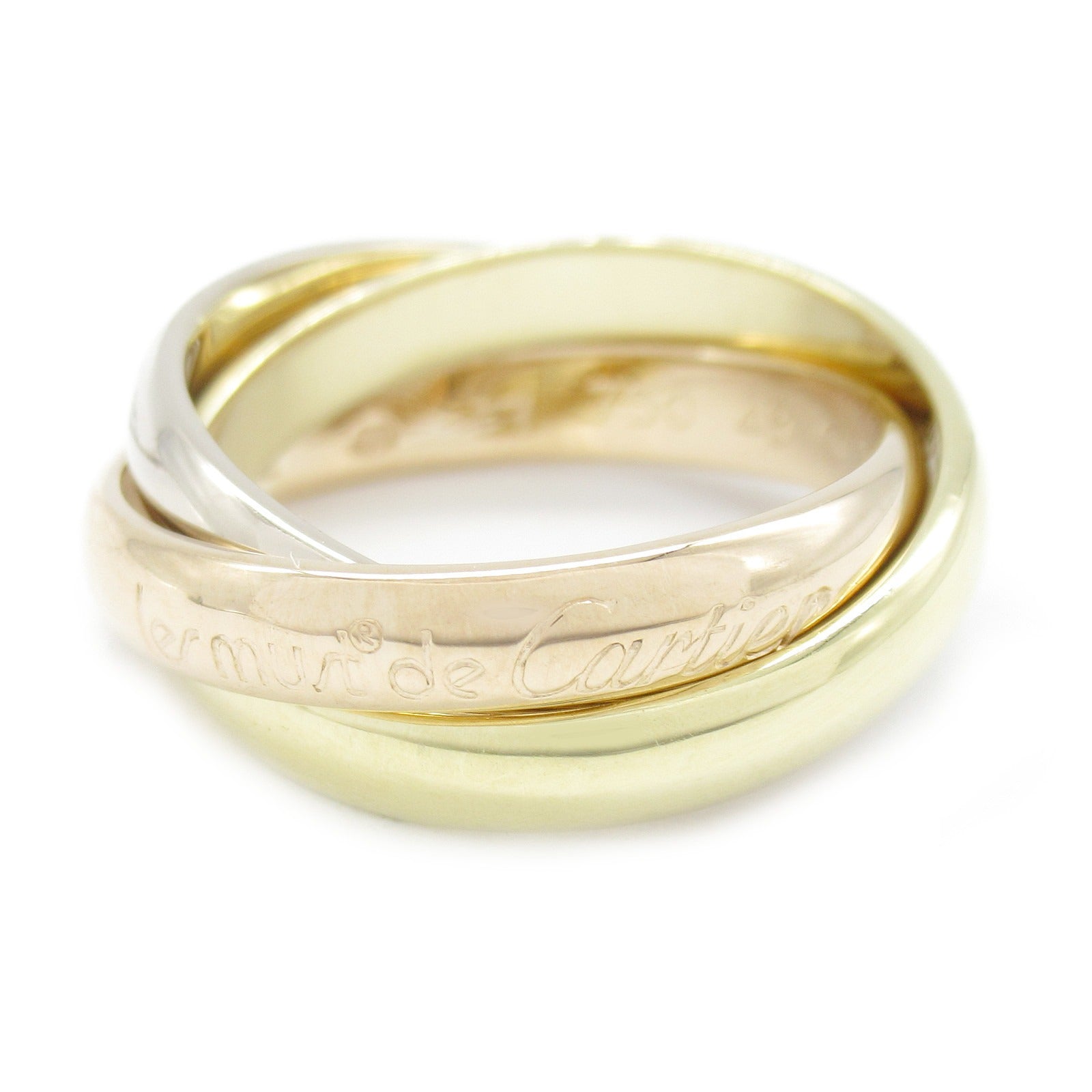 CARTIER 【激減優惠】18K黃金白金玫瑰金Trinity Ring戒指Cartier#49/US#4.75