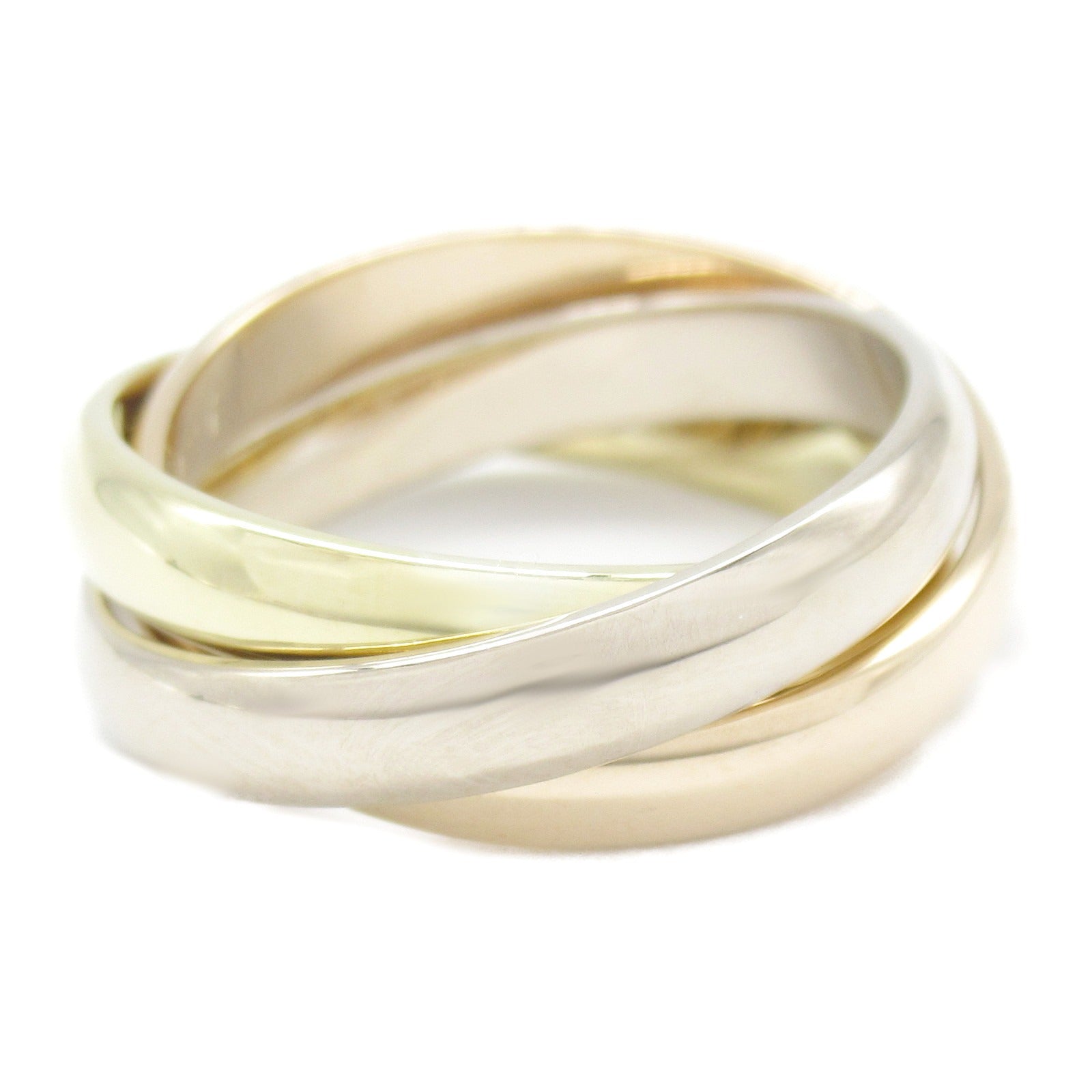 CARTIER 【激減優惠】18K黃金白金玫瑰金Trinity Ring戒指Cartier#49/US#4.75