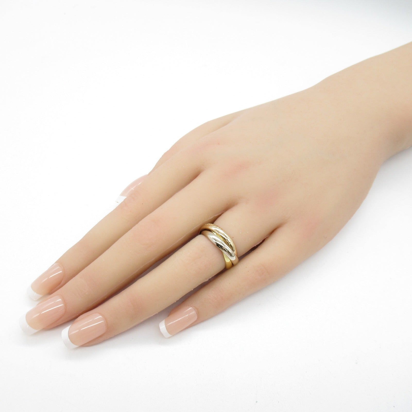 CARTIER 【激減優惠】18K黃金白金玫瑰金Trinity Ring戒指Cartier#49/US#4.75
