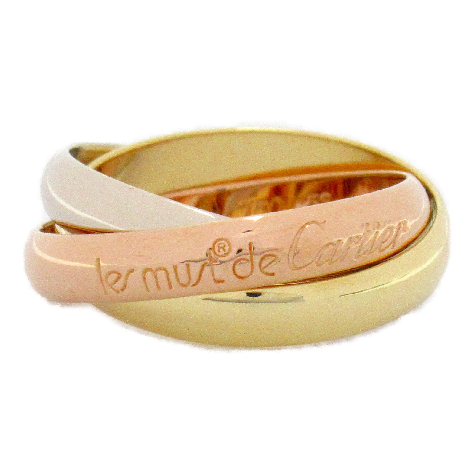 CARTIER 18K黃金白金玫瑰金Trinity Ring戒指Cartier#52/US#6