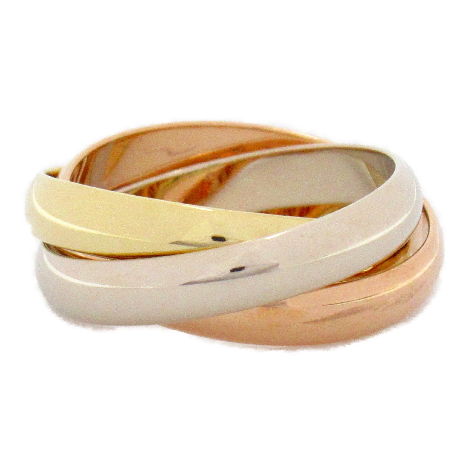 CARTIER 18K黃金白金玫瑰金Trinity Ring戒指Cartier#52/US#6