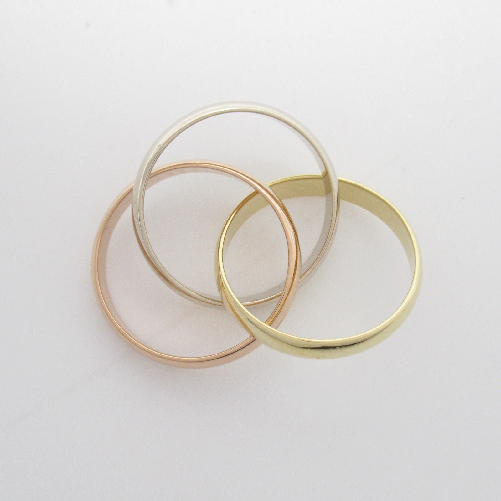 CARTIER 18K黃金白金玫瑰金Trinity Ring戒指Cartier#52/US#6